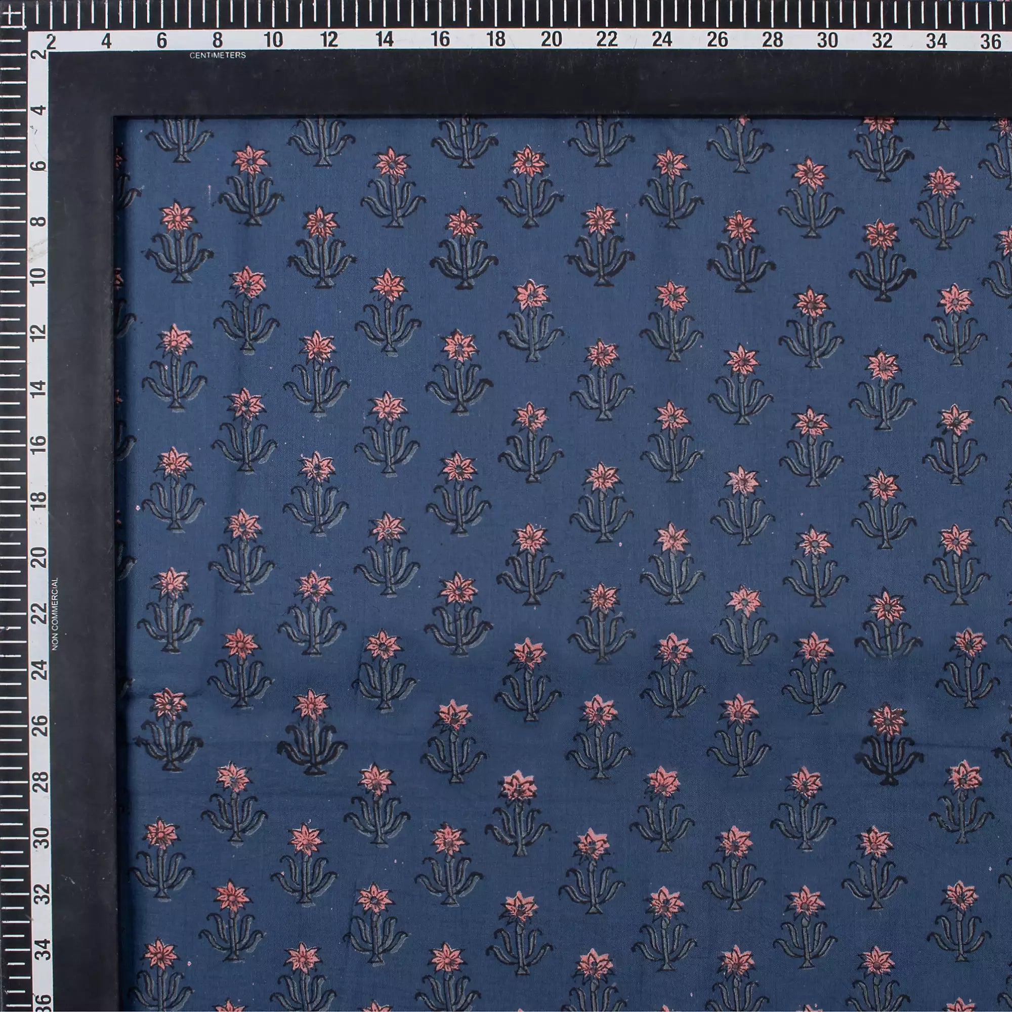 Blue Floral Printed Discharge Cloting Fabric
