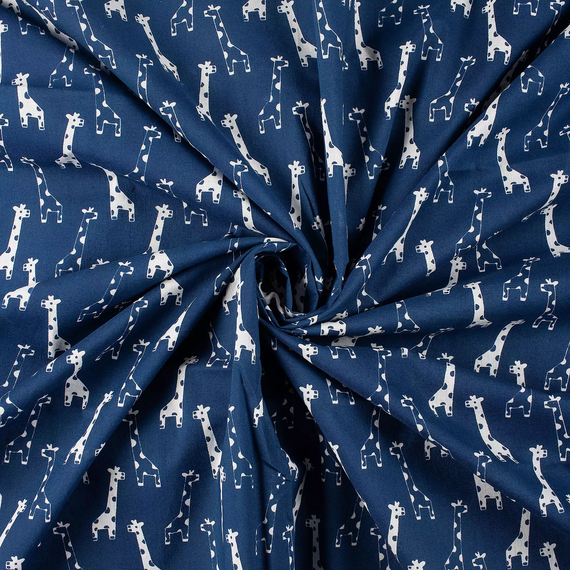Hand Block Giraffe Print Discharge Fabric