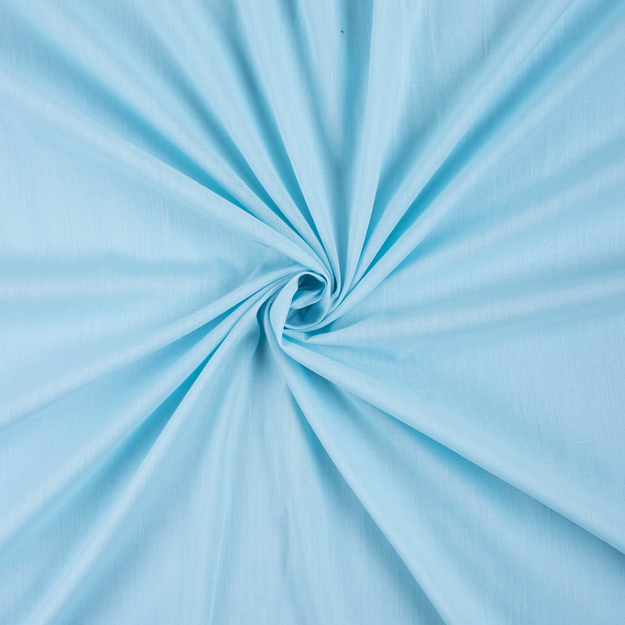 Solid Sky Blue Cotton Cambric Fabric