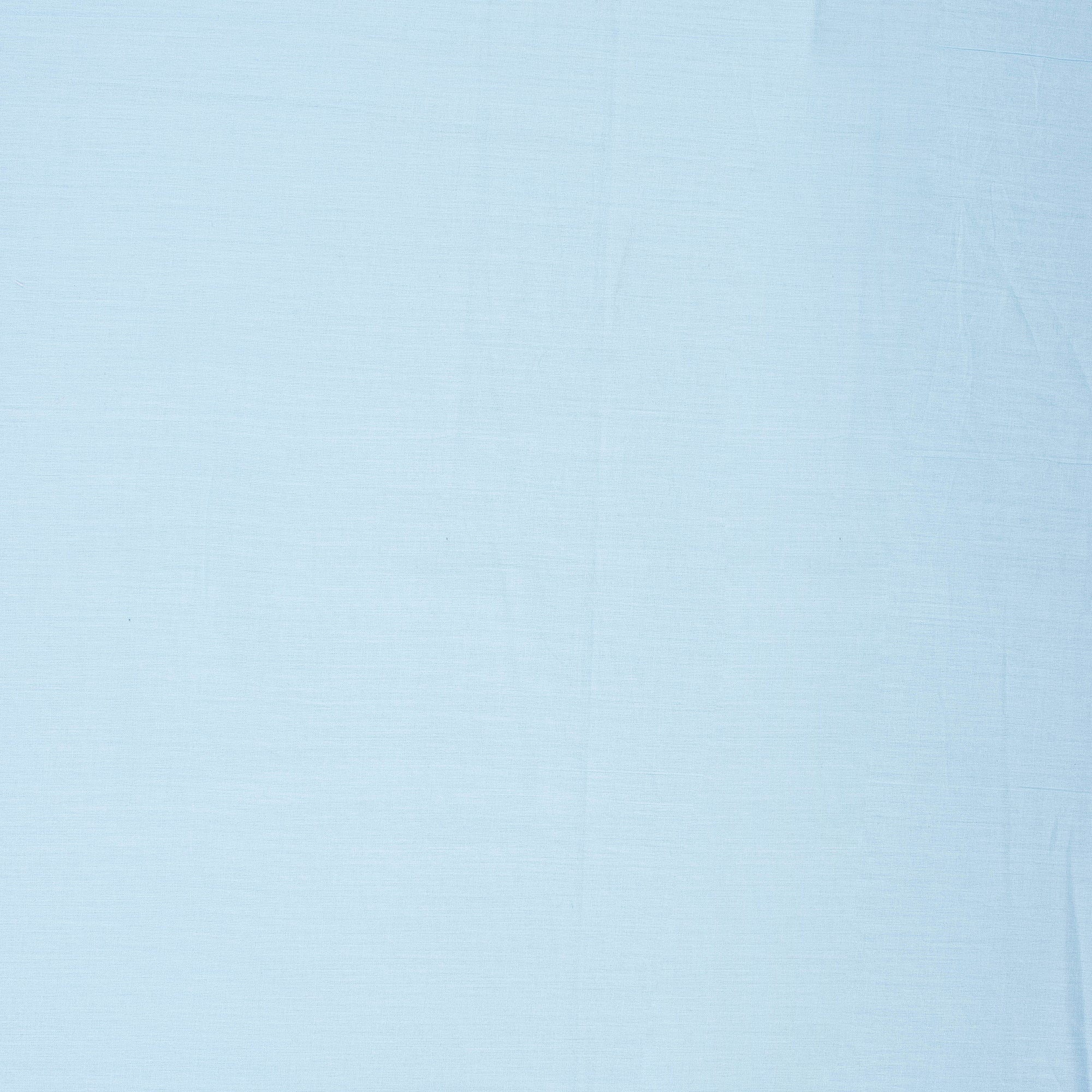 Solid Sky Blue Cotton Plain Fabric