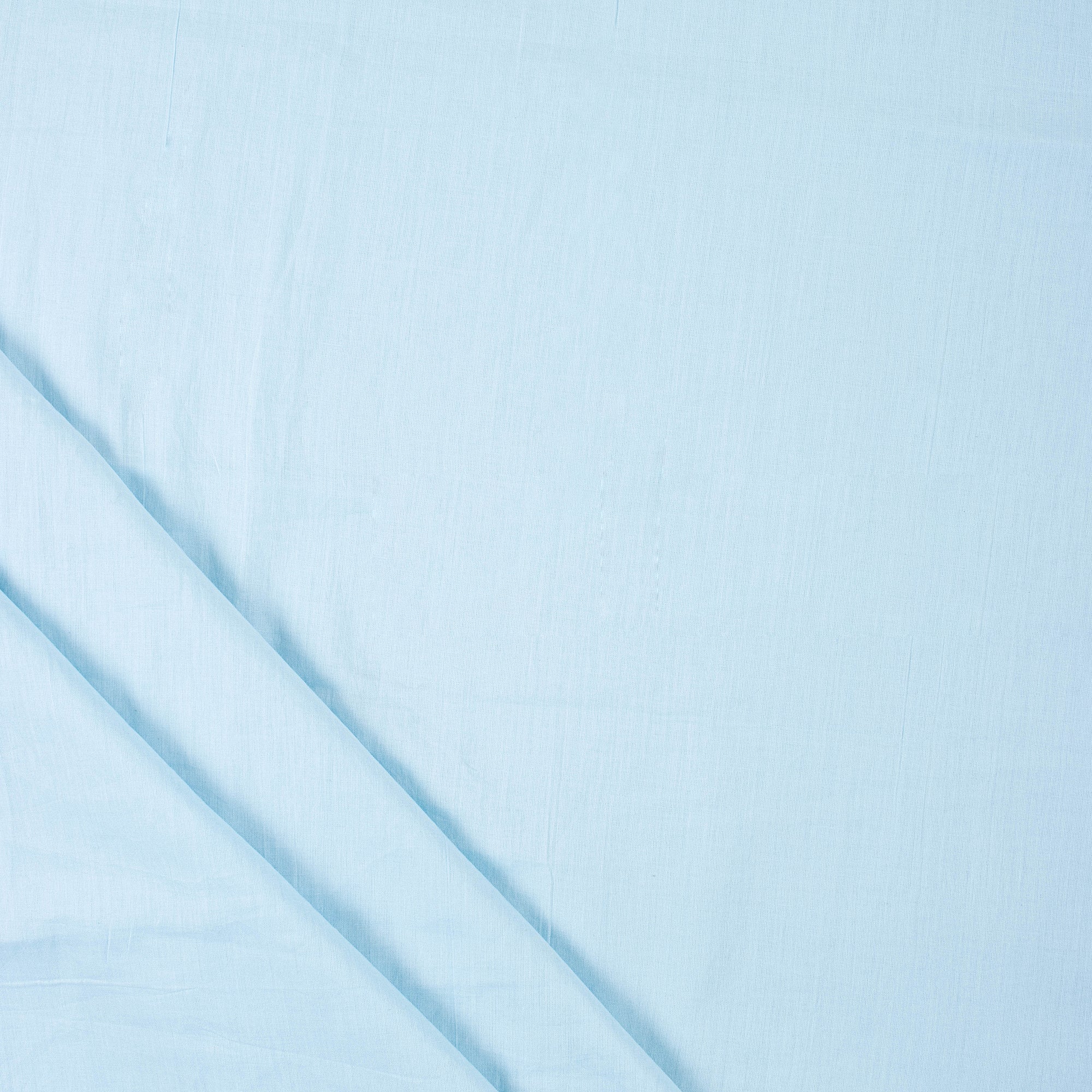 Solid Sky Blue Cotton Plain Fabric
