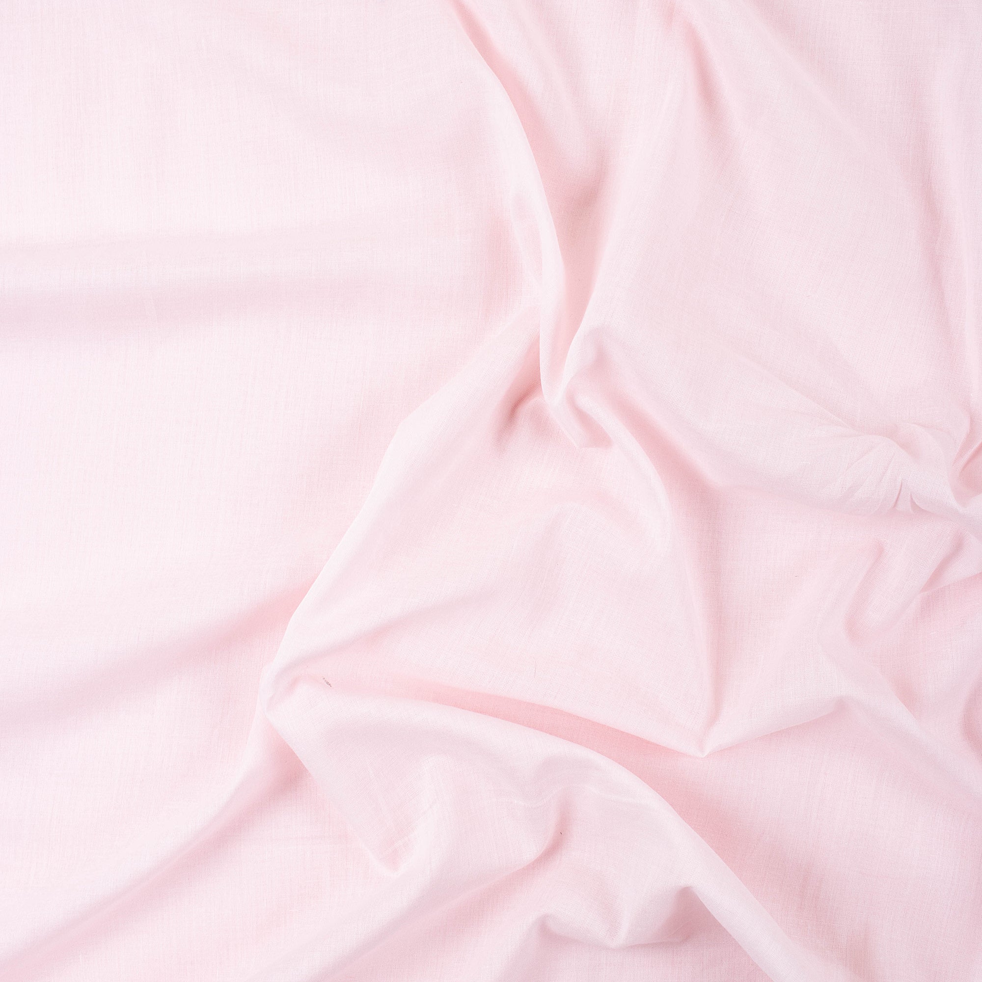 Solid White Pink Cotton Plain Fabric