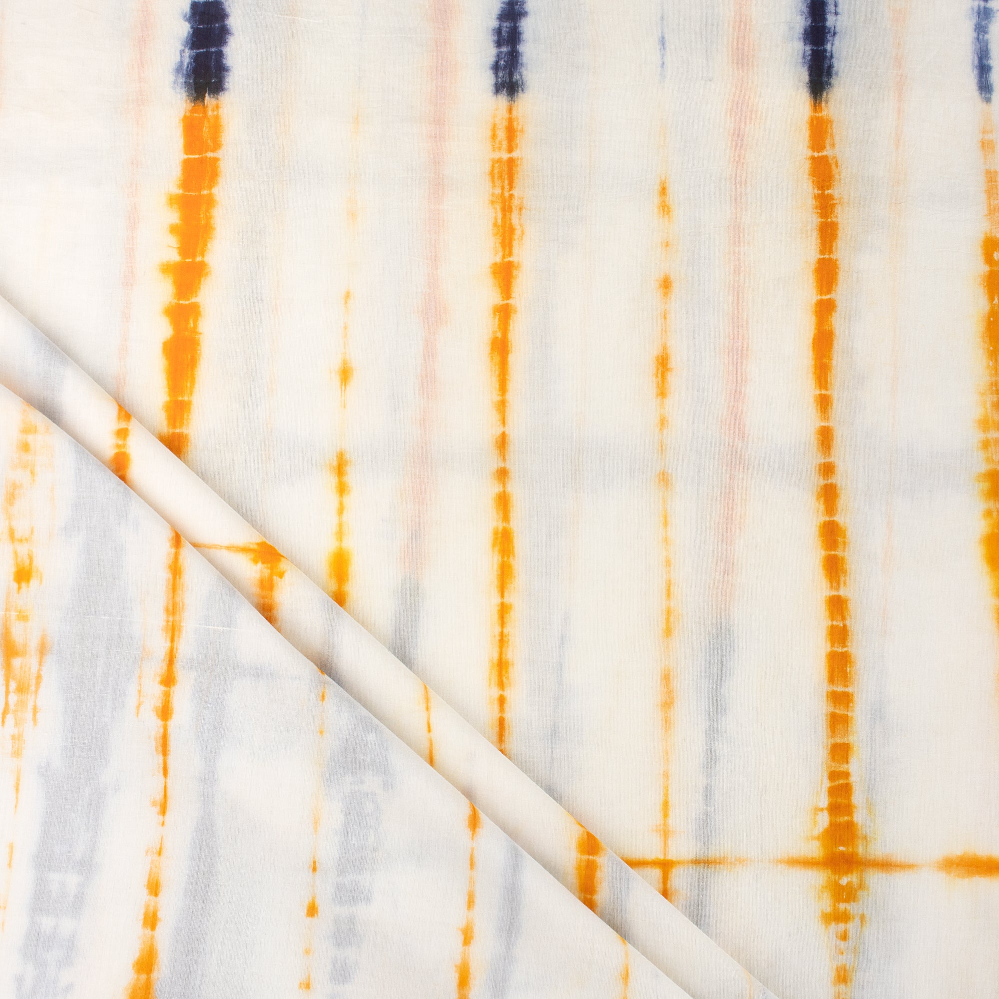 Multicolor Stripe Tie Dye Cotton Fabric