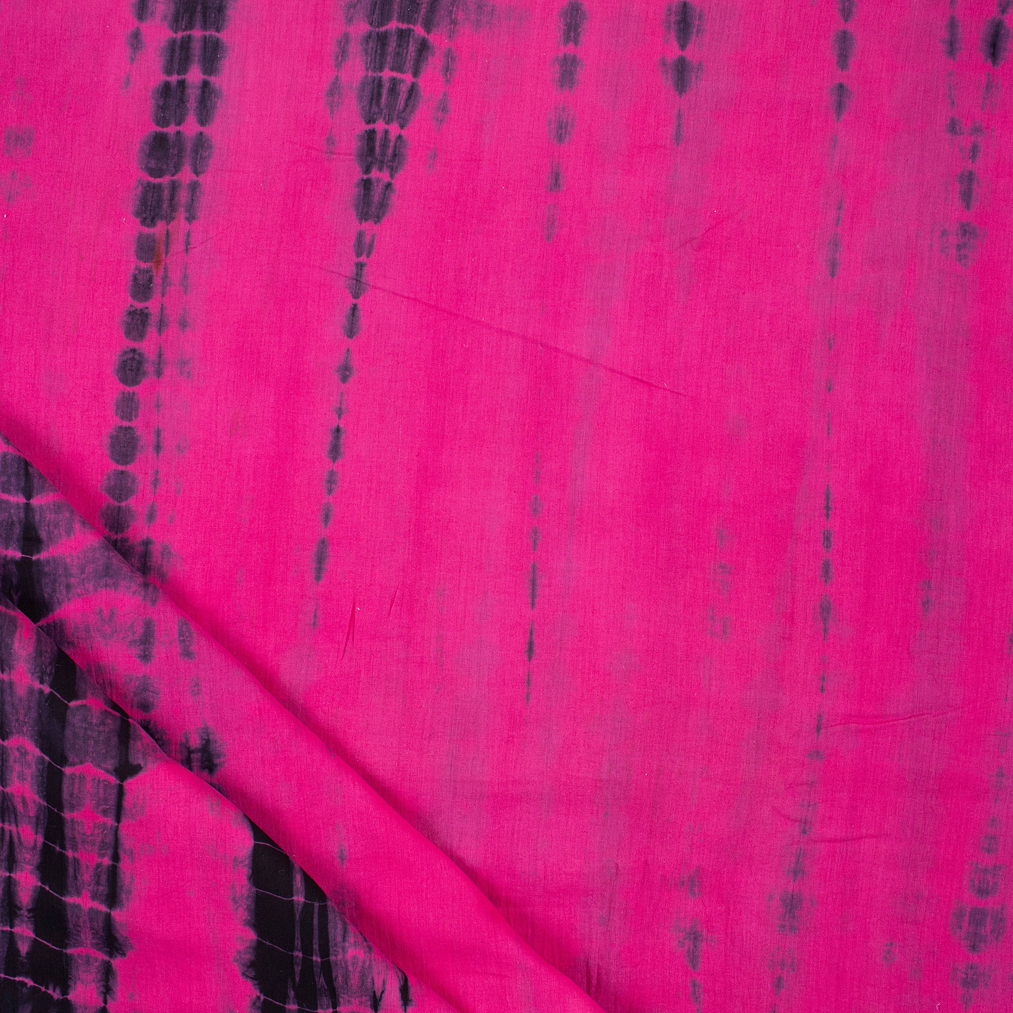 Dark Pink Tie Dye Organic Cotton Shibori Fabric