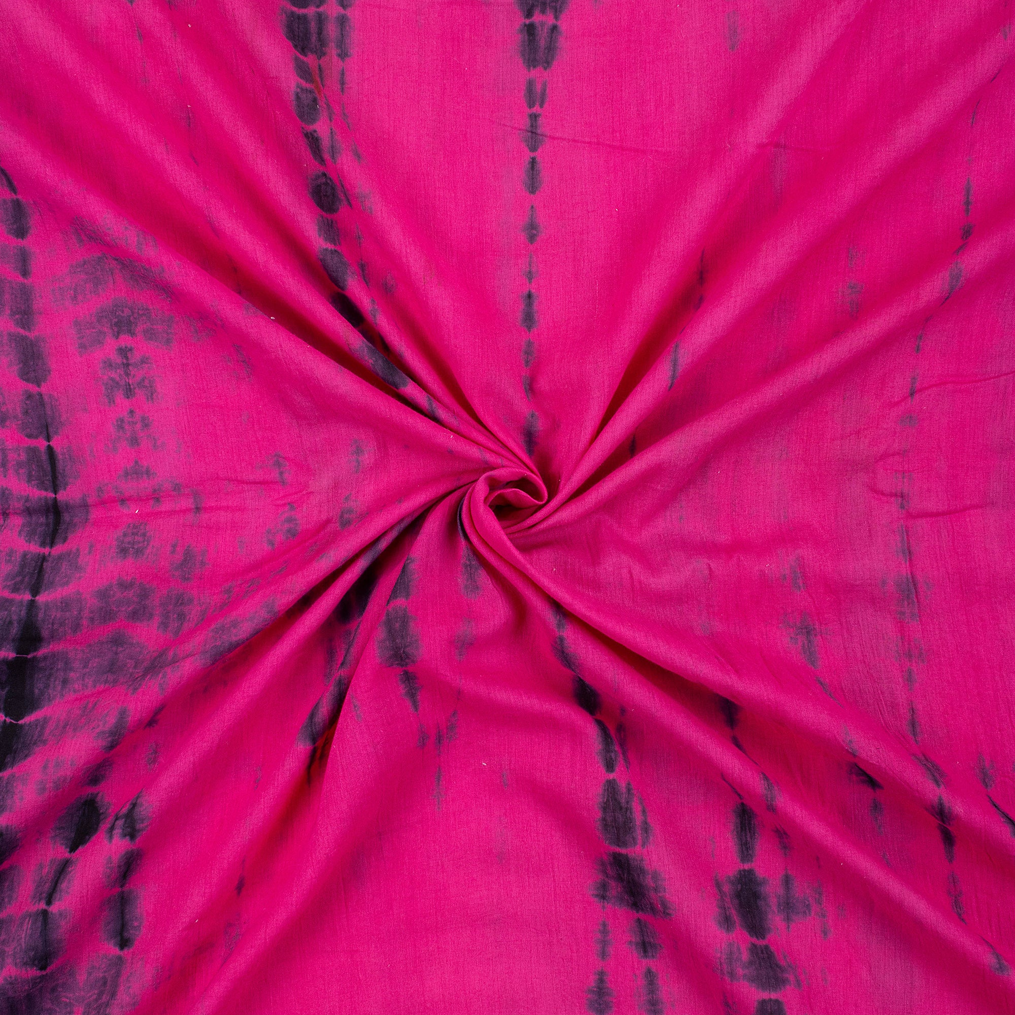 Dark Pink Tie Dye Organic Cotton Shibori Fabric