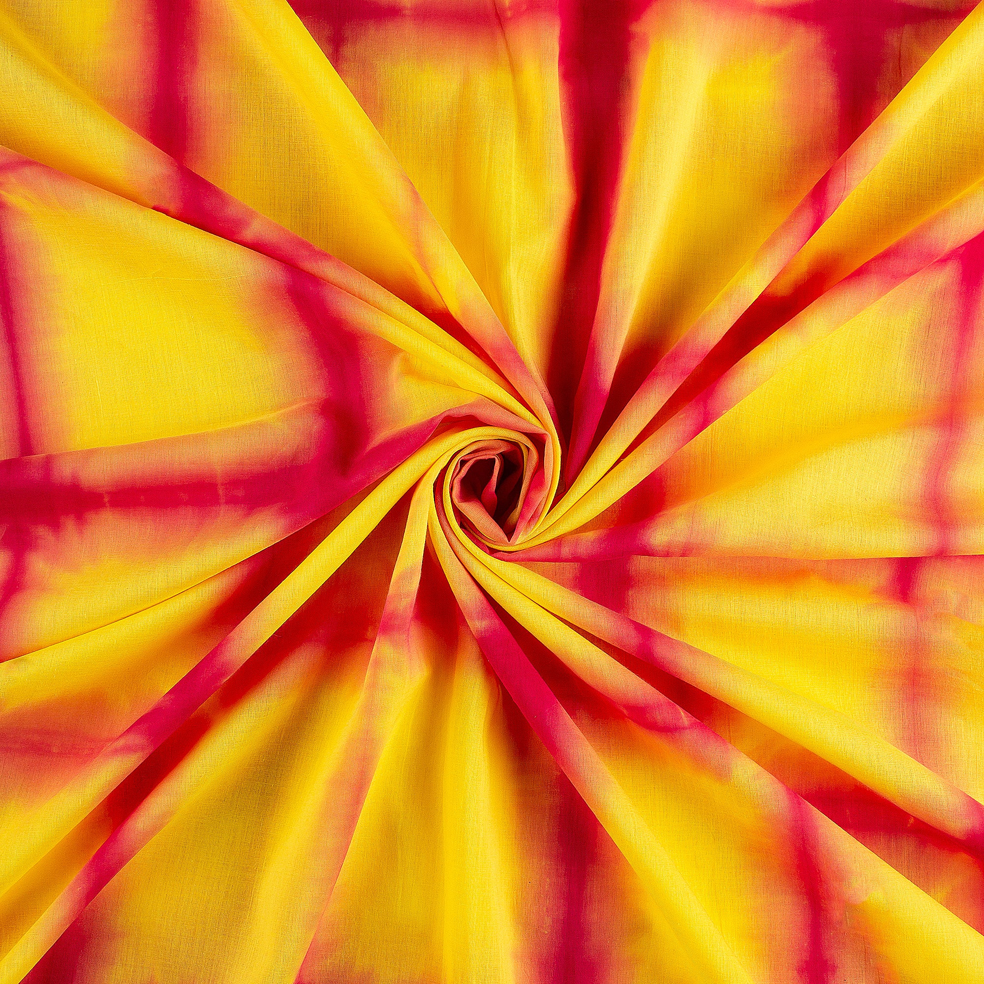 Yellow Cotton Shibori Tie Dye Fabric for Dress