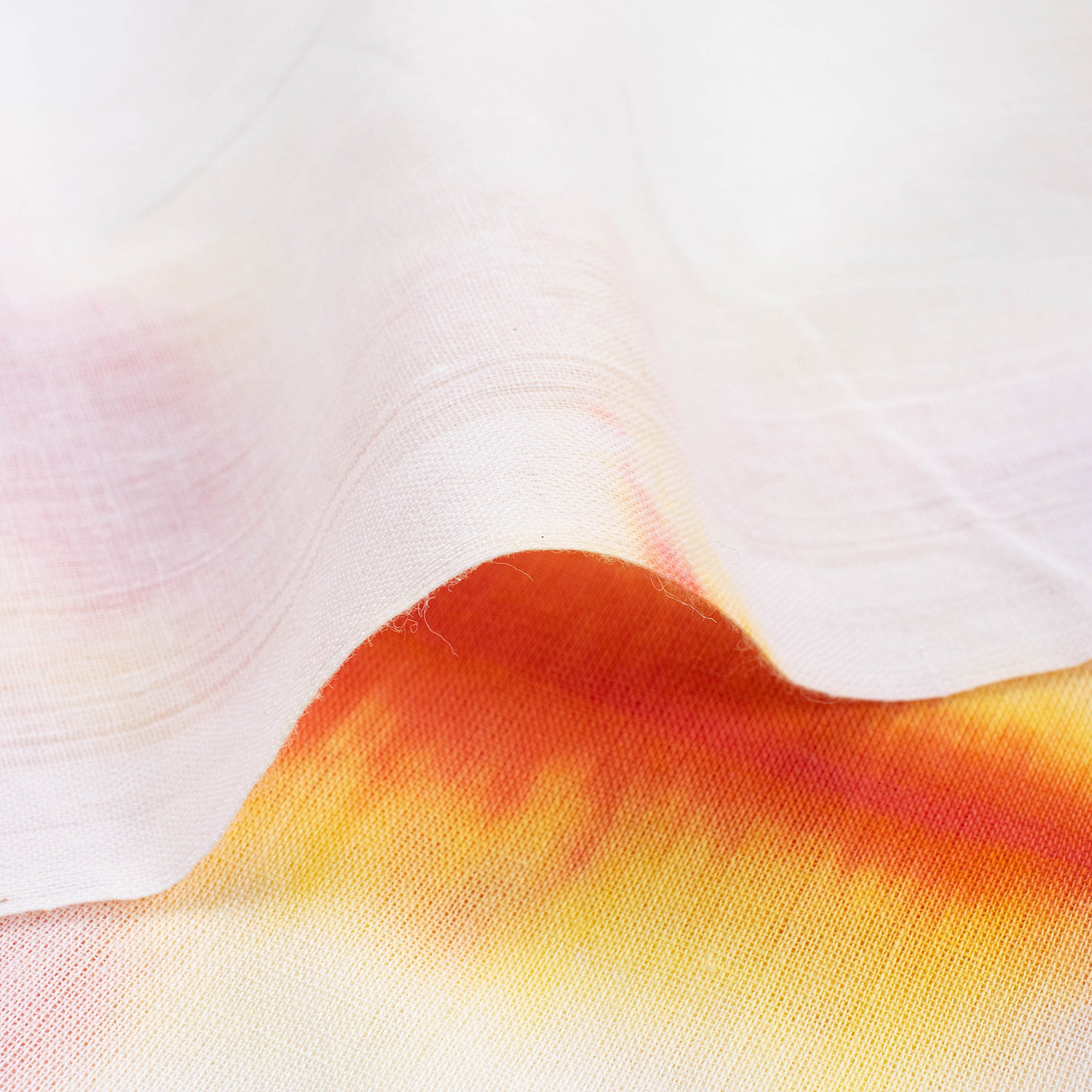 Orange Tie Dye Mud Resist Fabric for Cloth