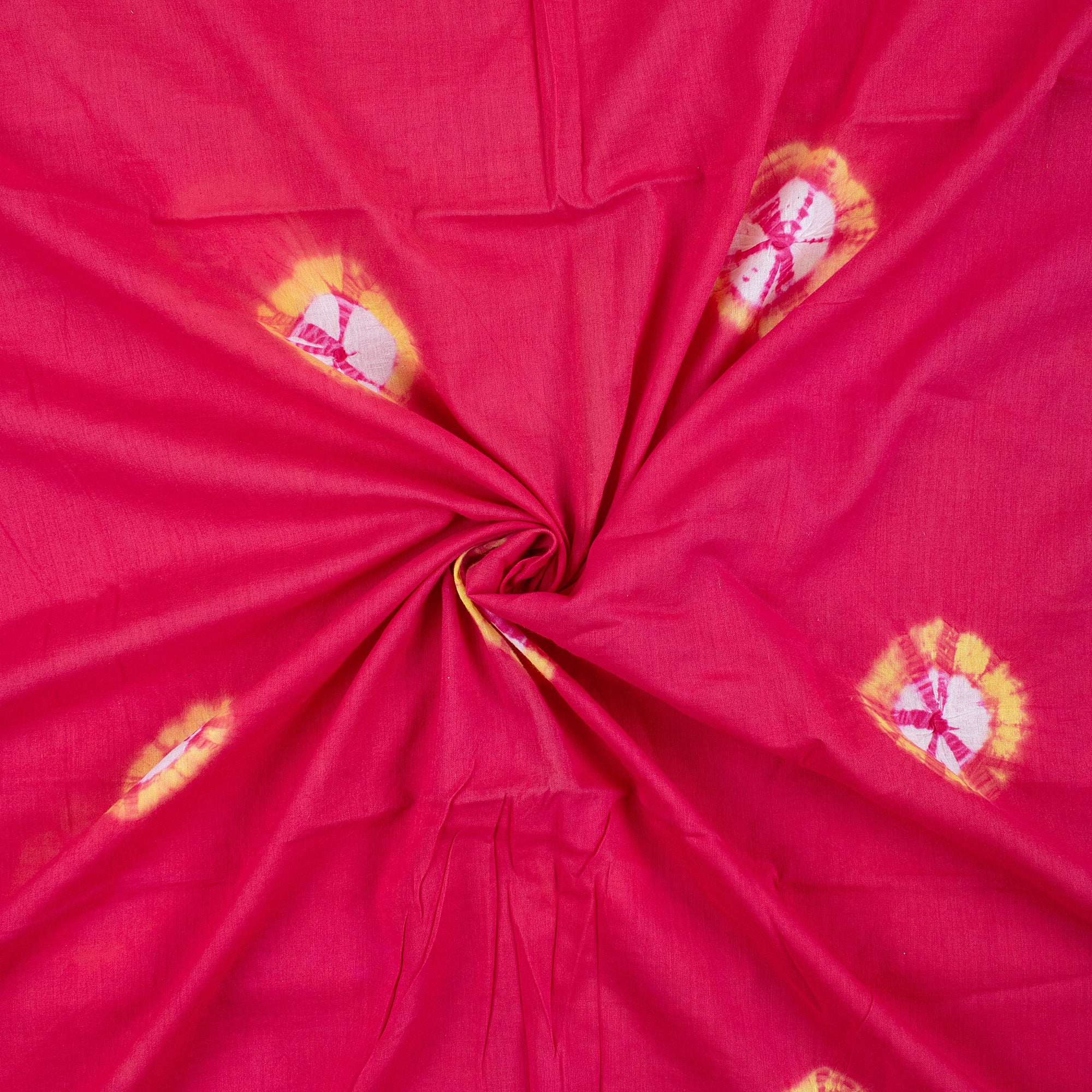 Tie Dye Pure Cotton Red Fabric For Kurti