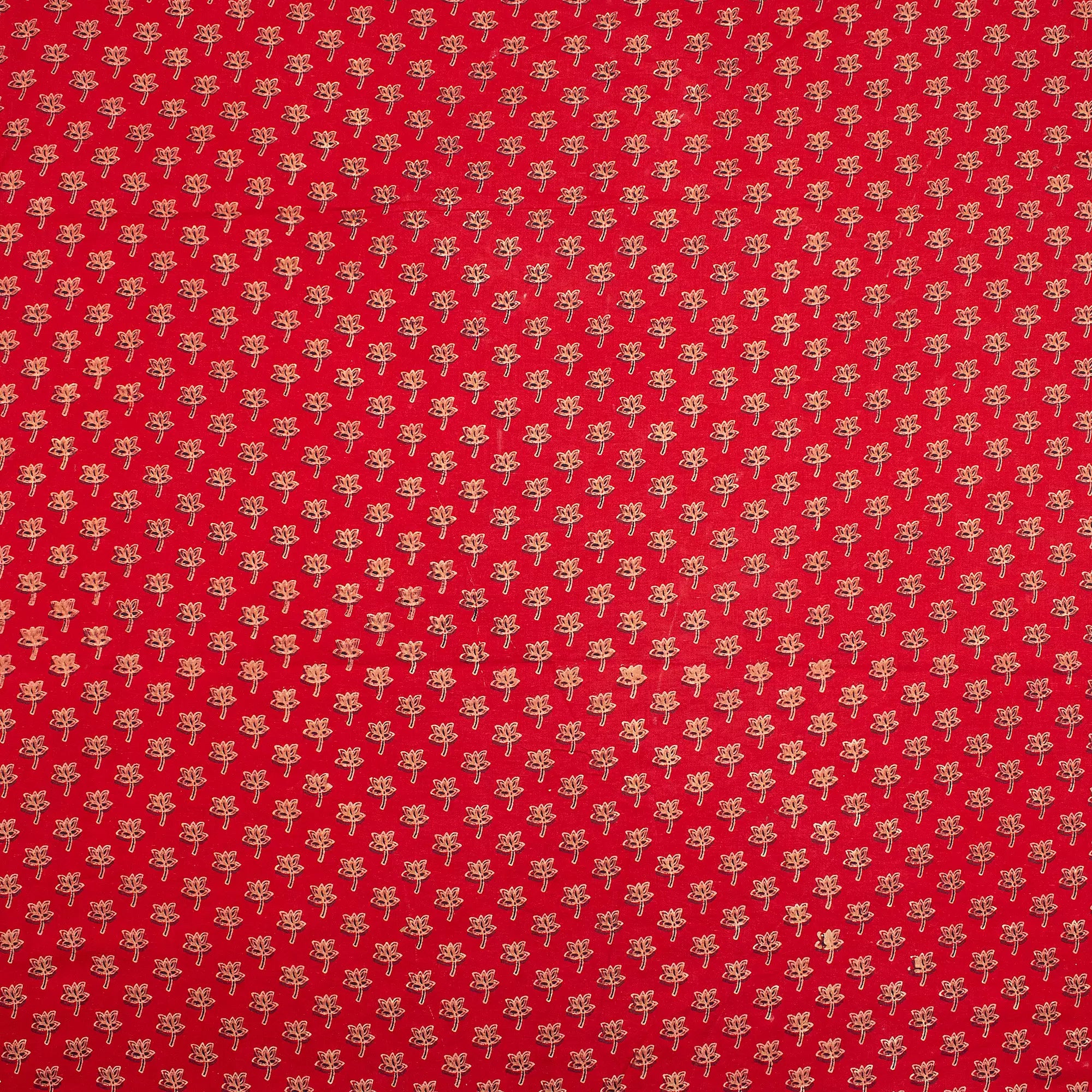 Hand Block Printed Red Pure Cotton Ajrakh Fabric