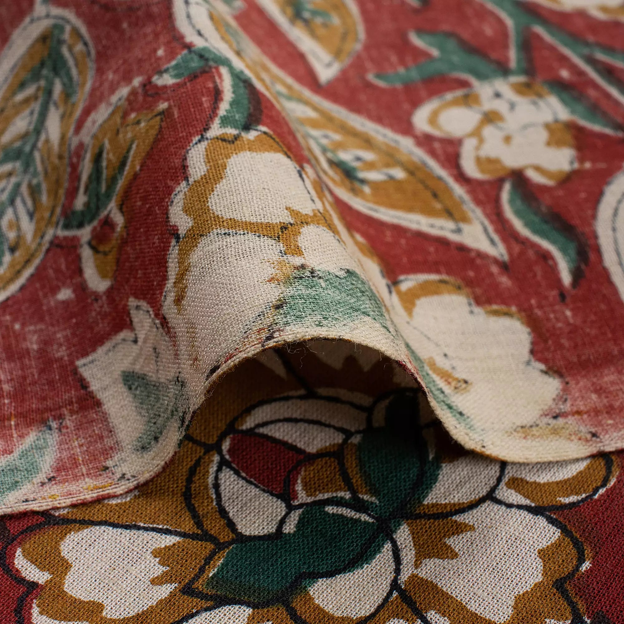 Bagru Hand Block Printed Floral Fabric