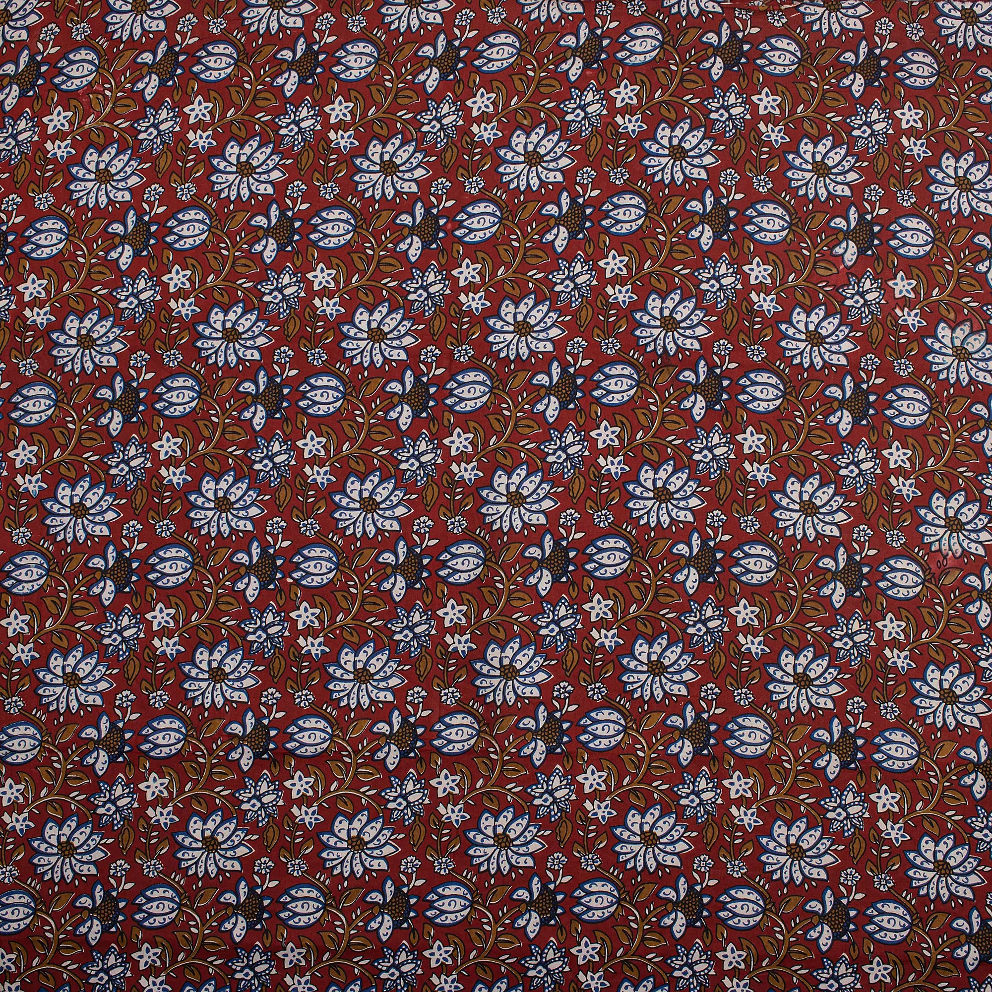 Hand Block Printed Floral Bagru Fabric