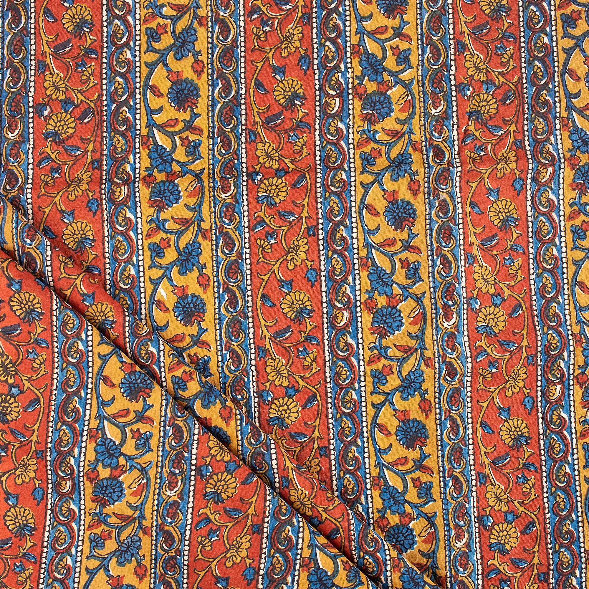 Premium Hand Block Printed Floral Bagru Fabric