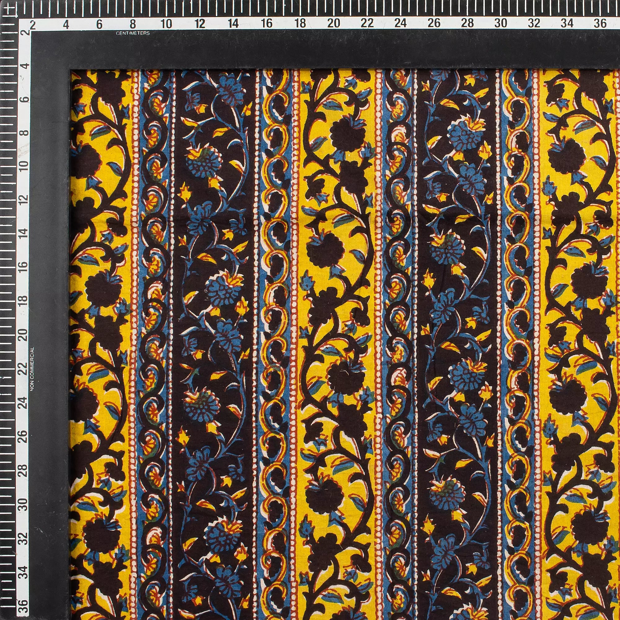 Yellow Stripe Bagru Printed Fabric Online
