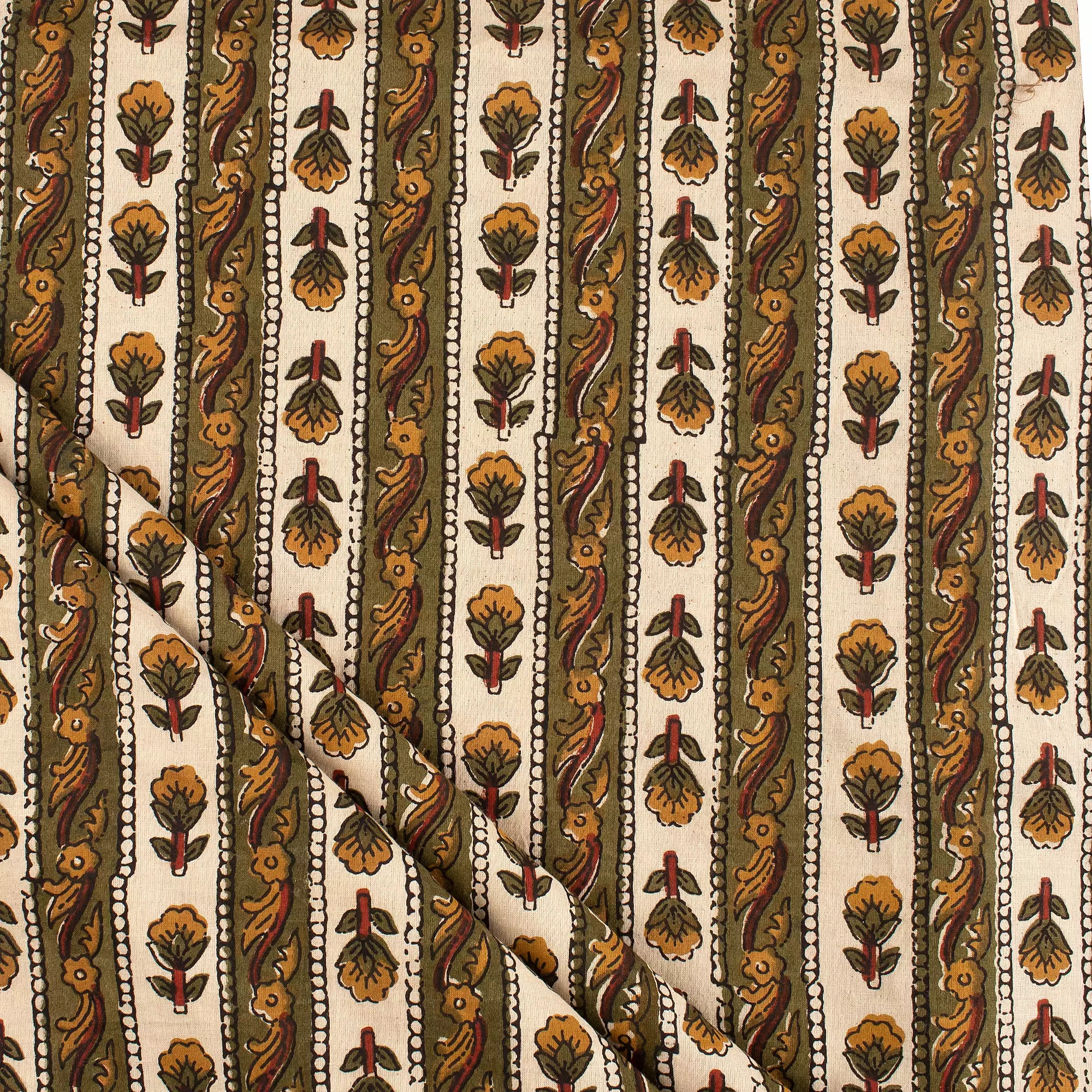 Bagru Stripe Printed Pure Cotton Fabric