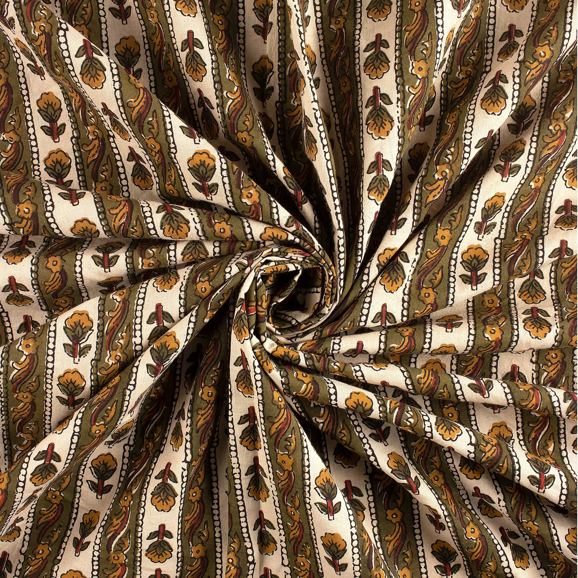 Bagru Stripe Printed Pure Cotton Fabric