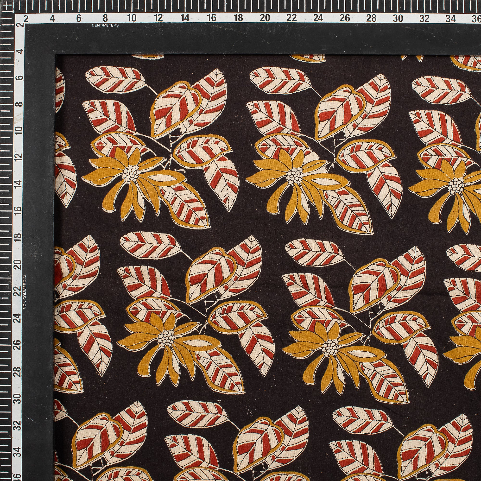 Indian Hand Block Leaf Print Pure Cotton Bagru Fabric