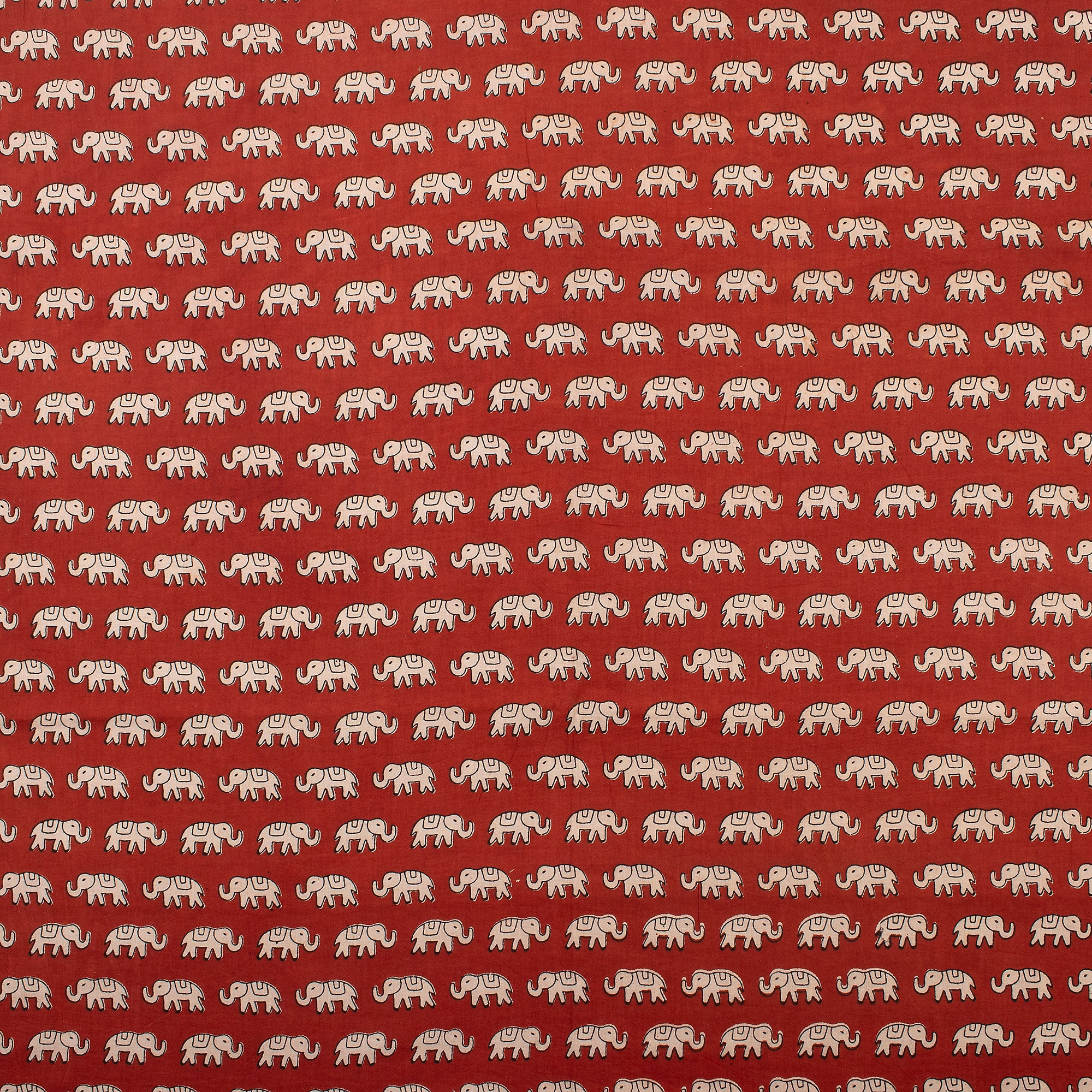 Elephant Bagru Hand Block Printed Cotton Fabric Online