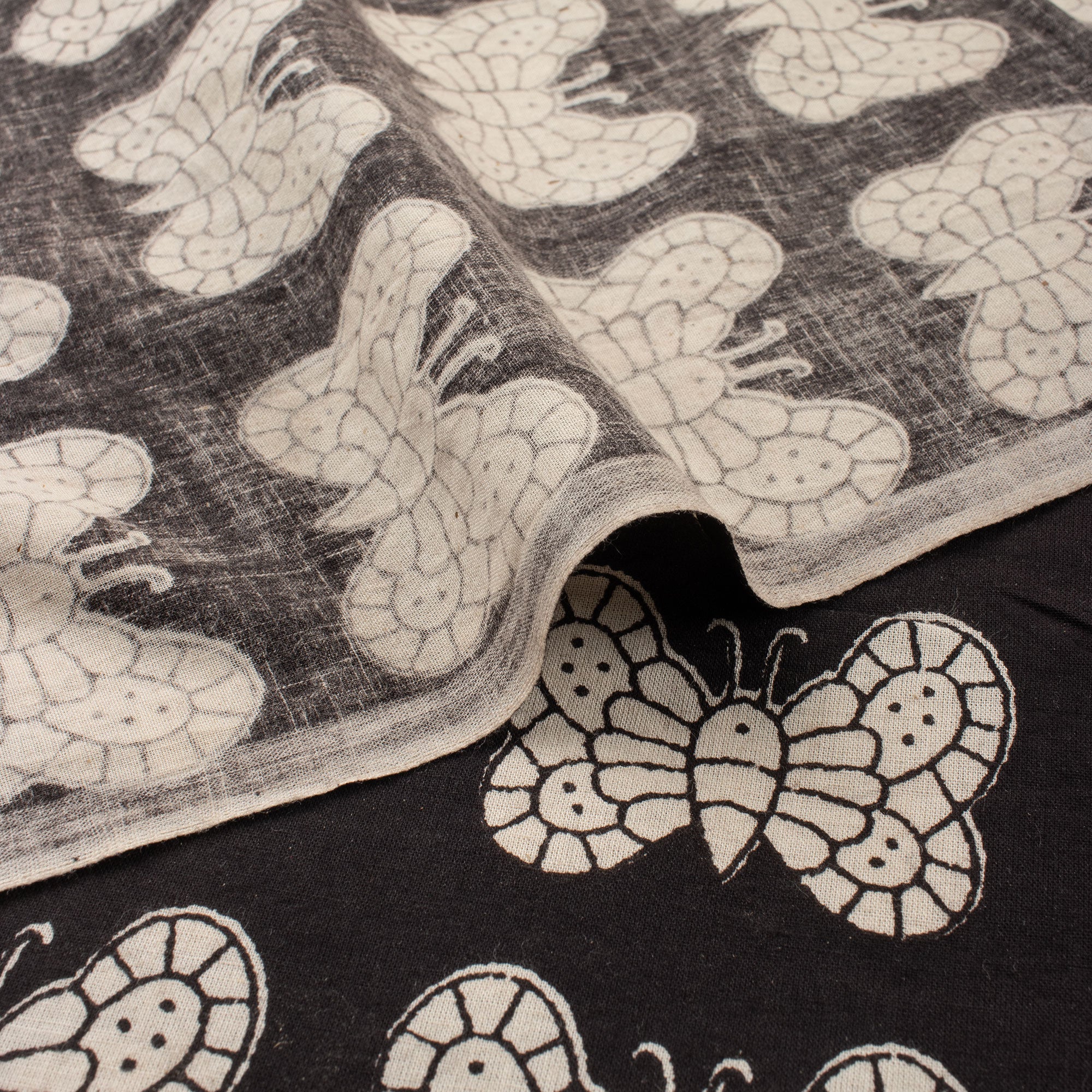 Butterfly Cotton Bagru Hand Block Printed Fabric