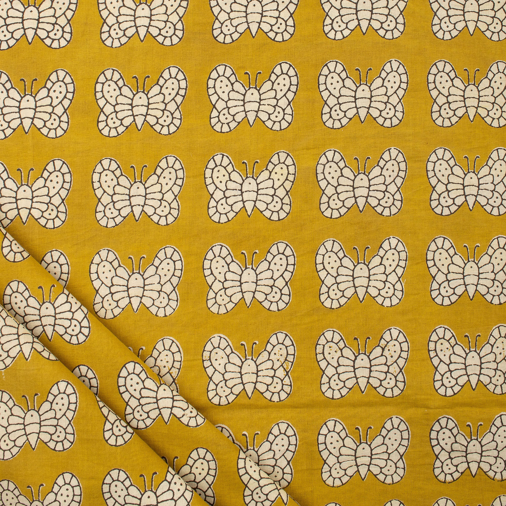 Butterfly Bagru Hand Block Print Fabric Online