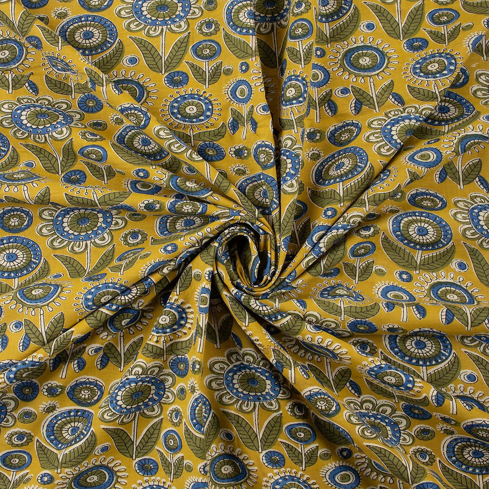 Indian Floral Handmade Bagru Print Fabric Online