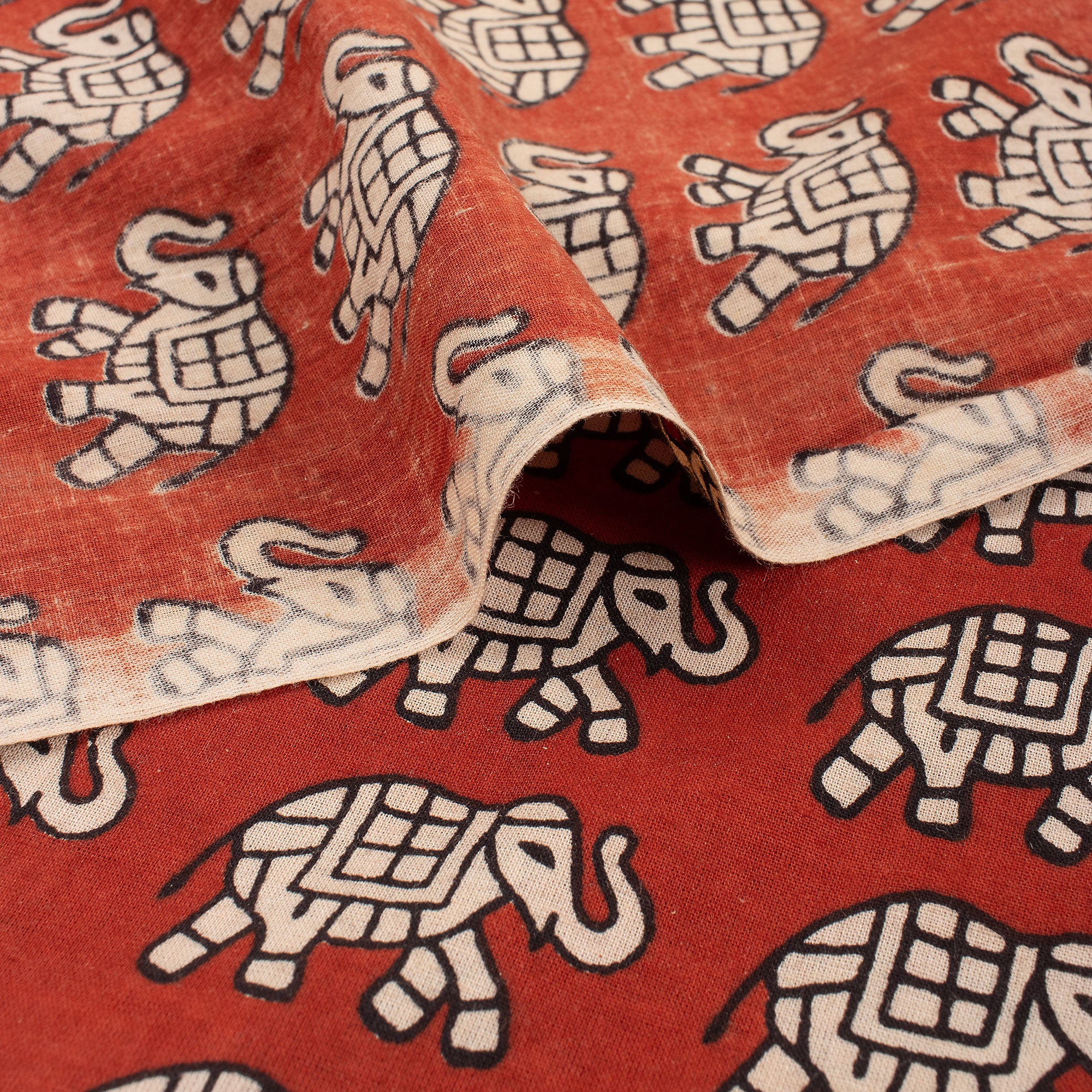 Bagru Animal Hand Block Print Fabric for Clothing