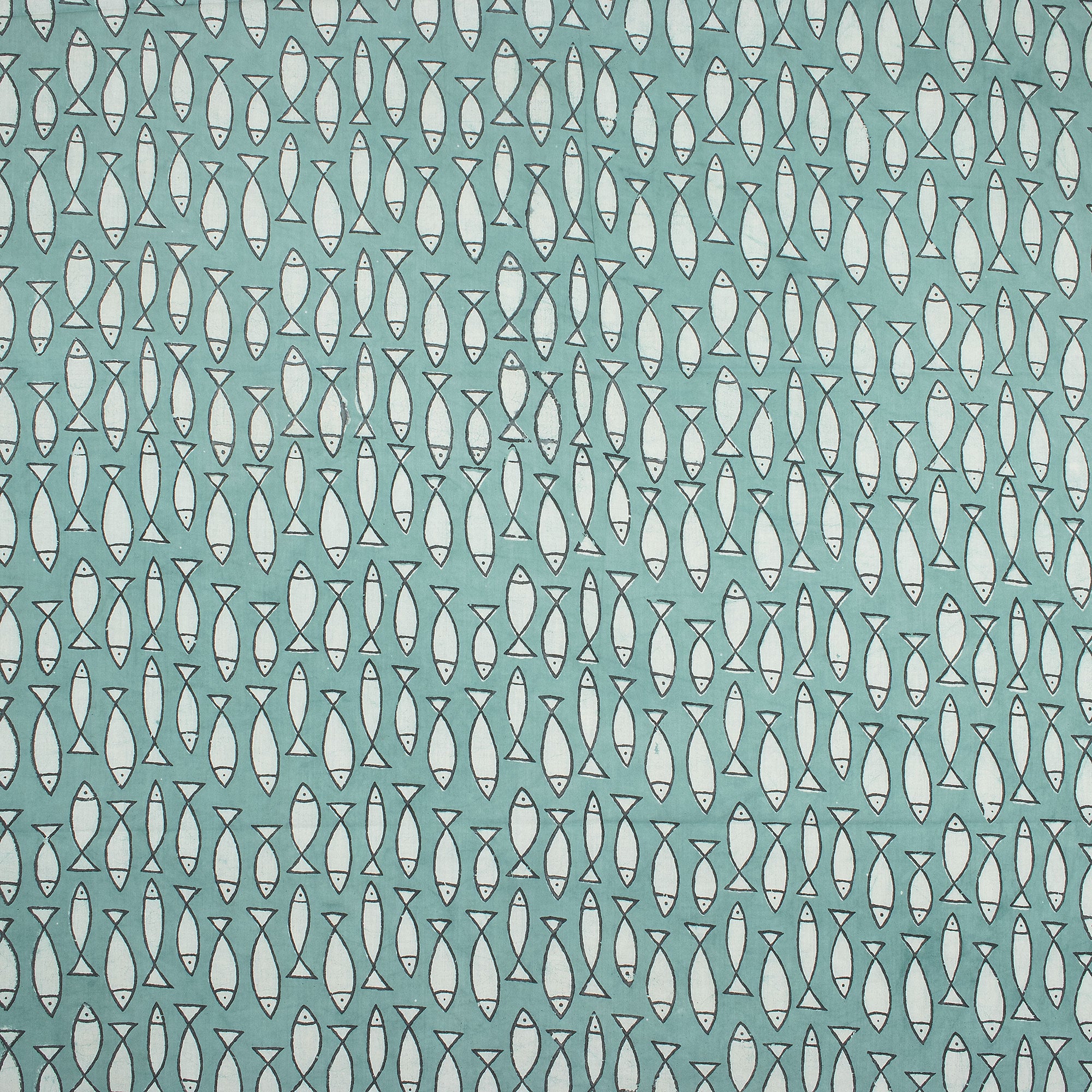 Indian Hand Block Print Fabric Fish Cotton Bagru Fabric