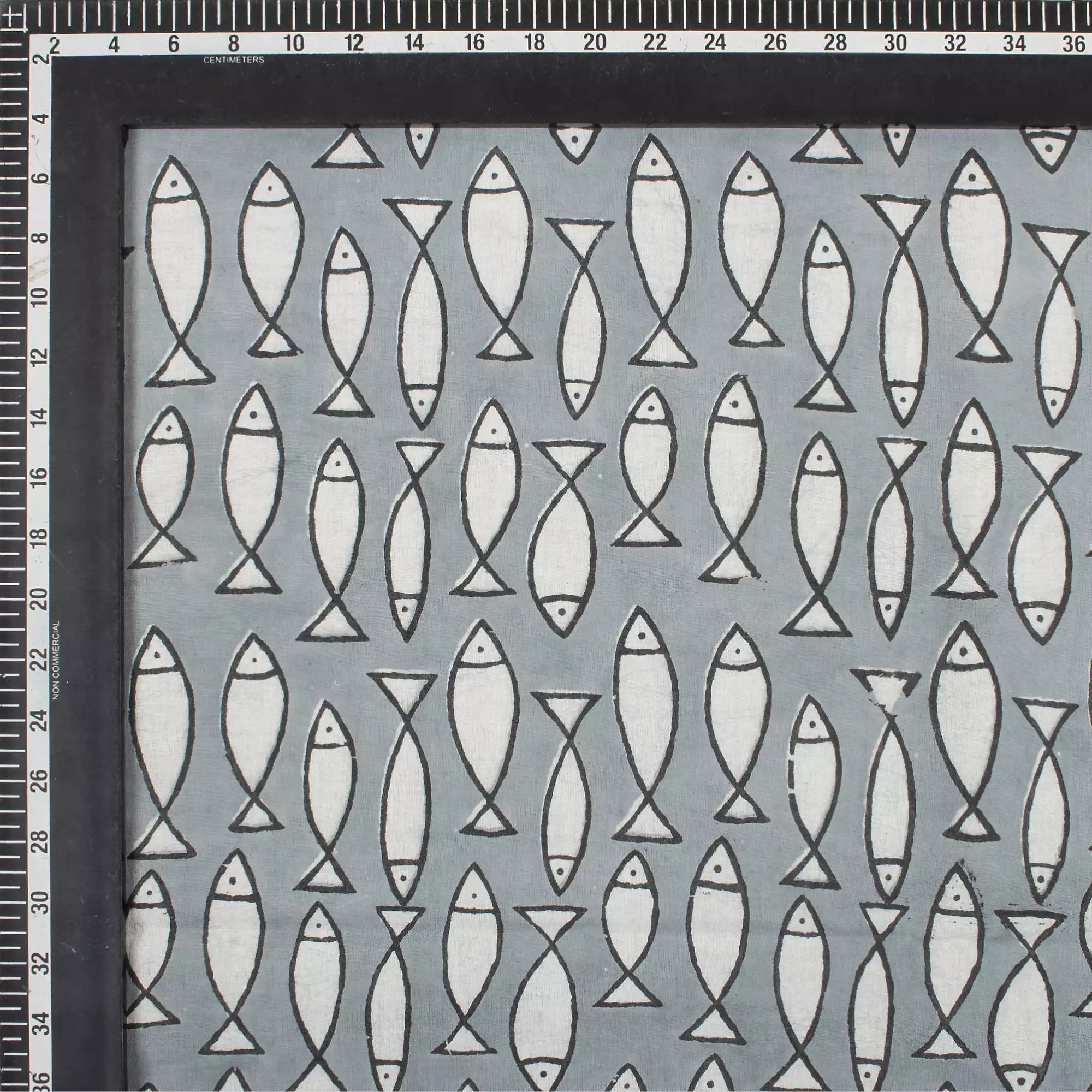 Fish Bagru Cotton Printed Fabric for Home Decor