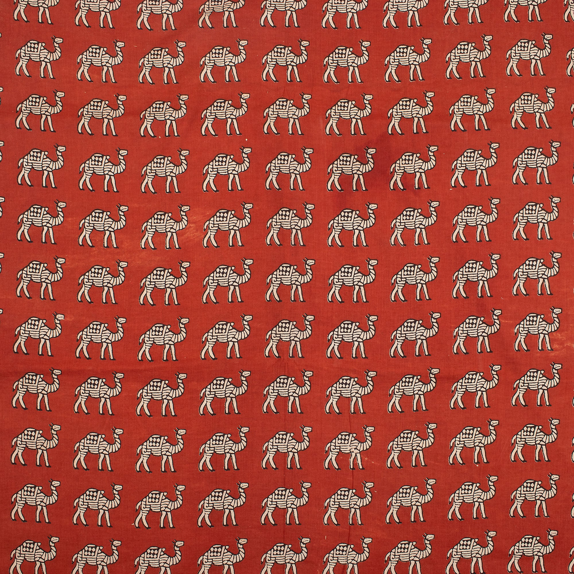 Camel Hand Block Bagru Print Fabric Online