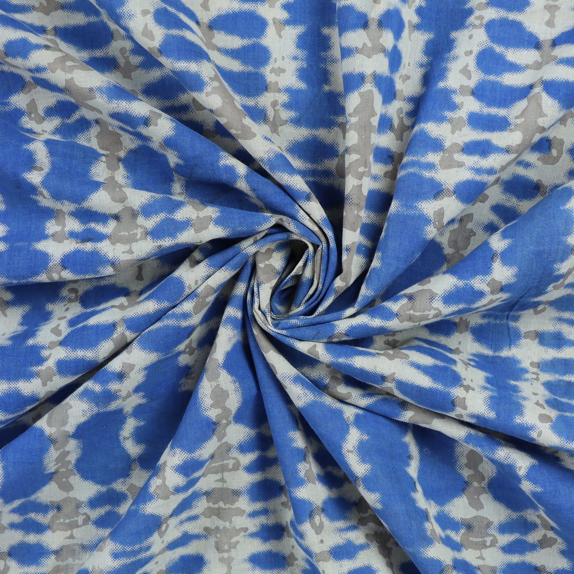 Sky Blue Sanganeri Block Print Fabric