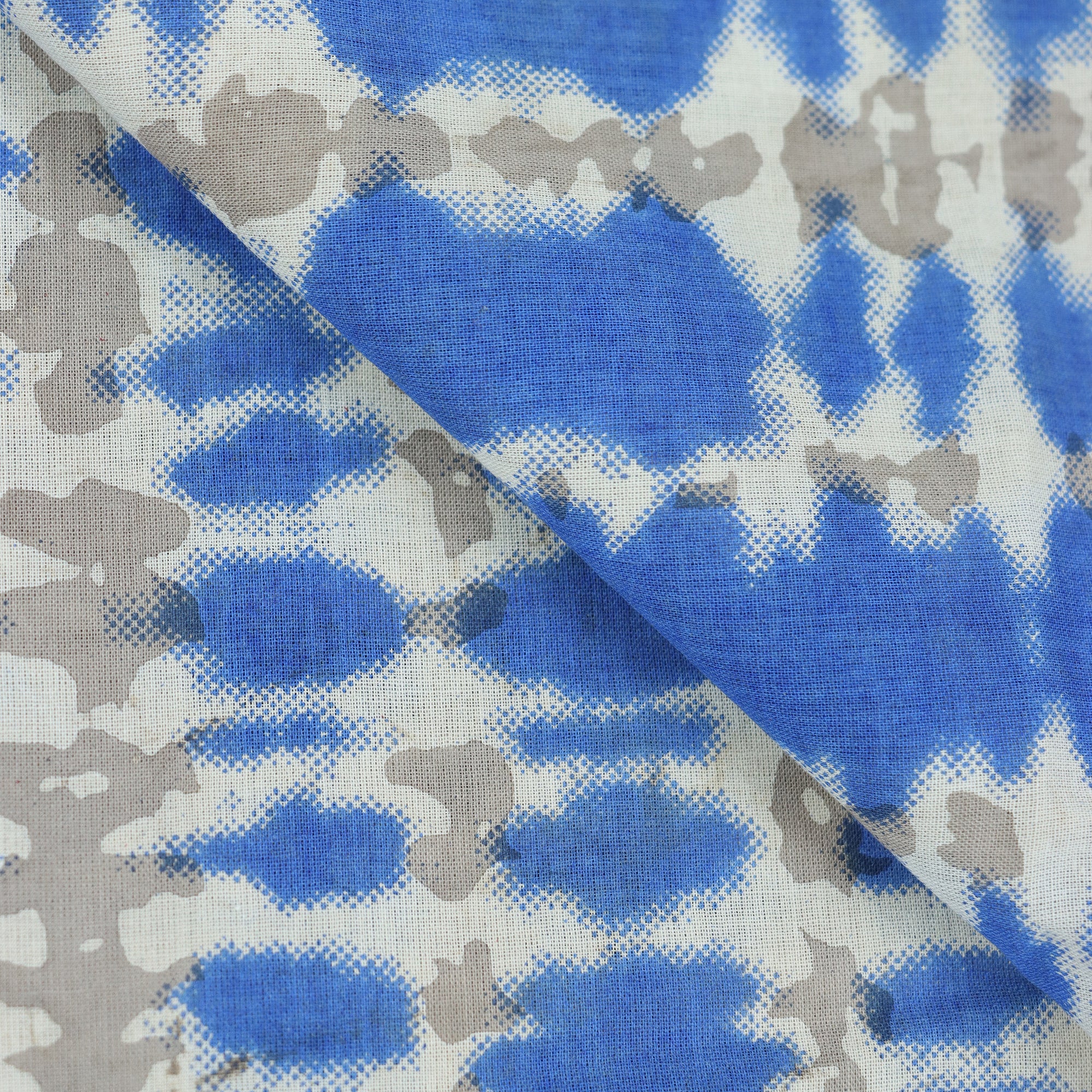 Sky Blue Sanganeri Block Print Fabric
