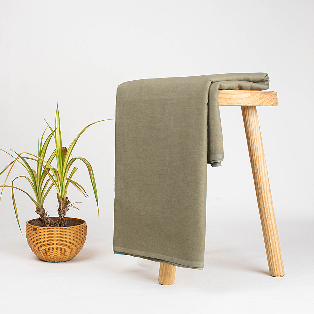 Mud Resist Pure Cotton Hand Dyed Solid Brown Fabric