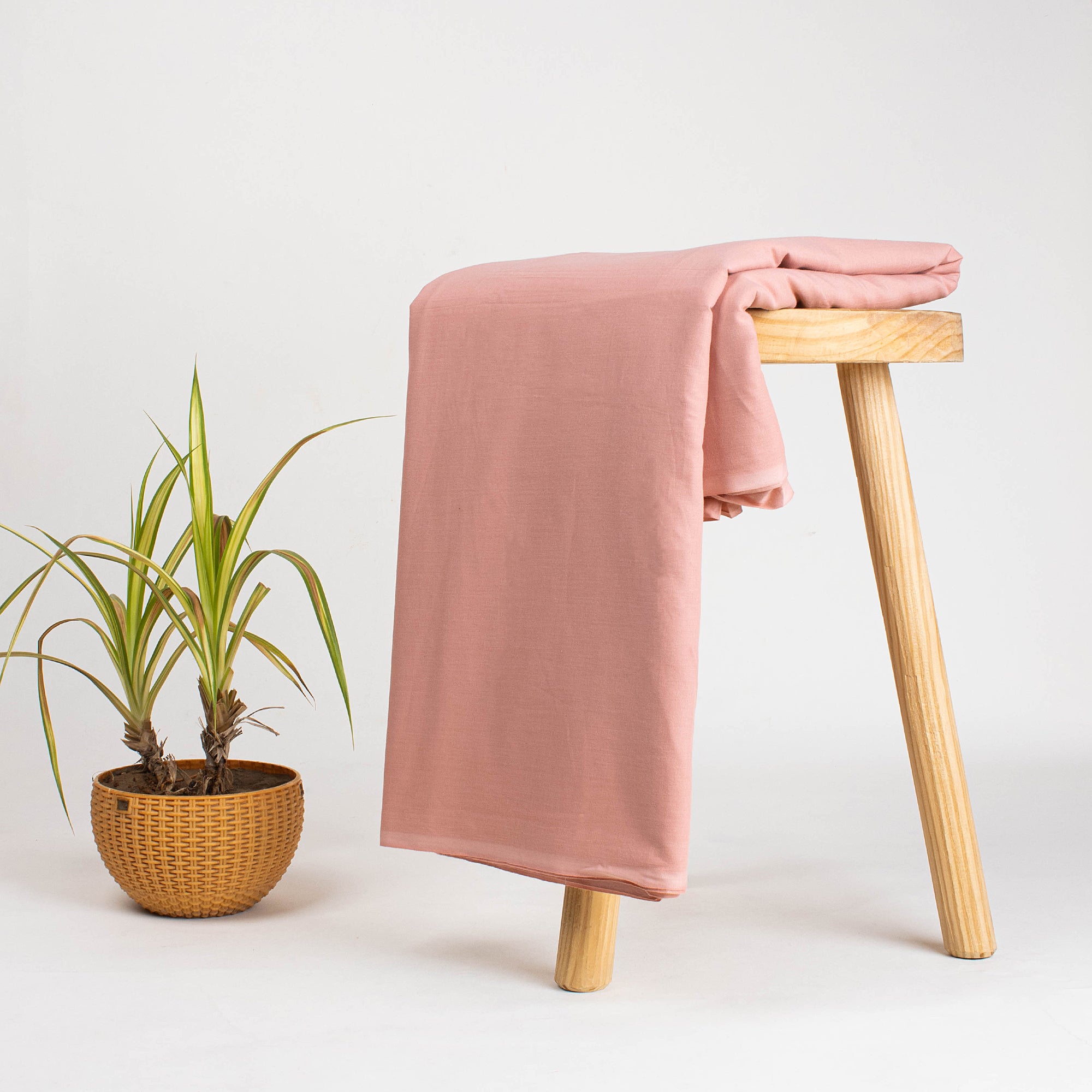 Solid Light Pink Soft Cotton Plain Material