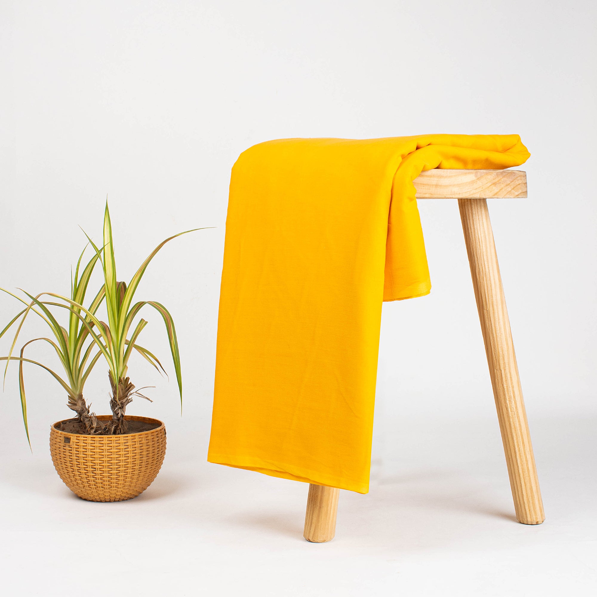 Solid Royal Yellow Cotton Fabric