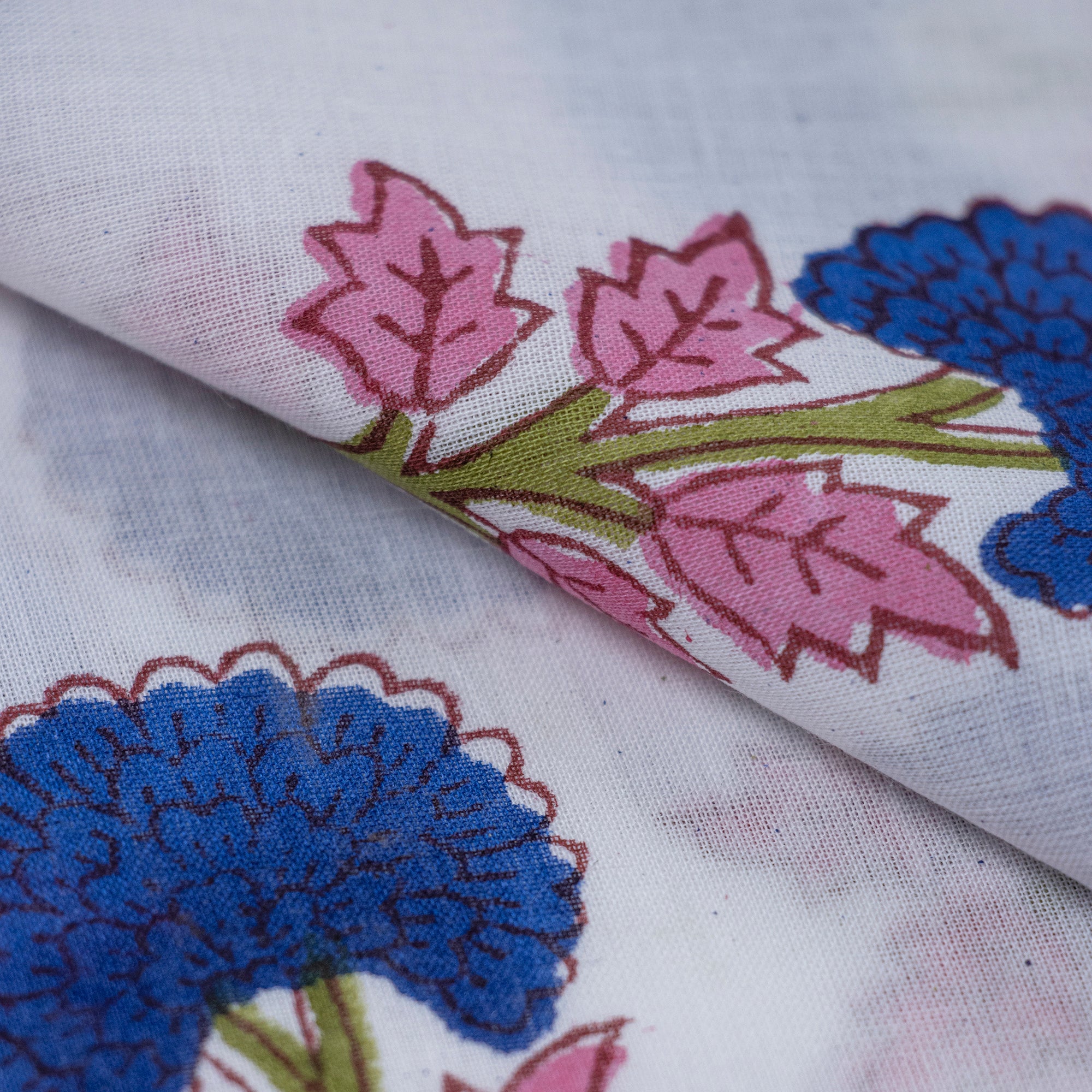 Multicolor Cotton Hand Block Print Fabric