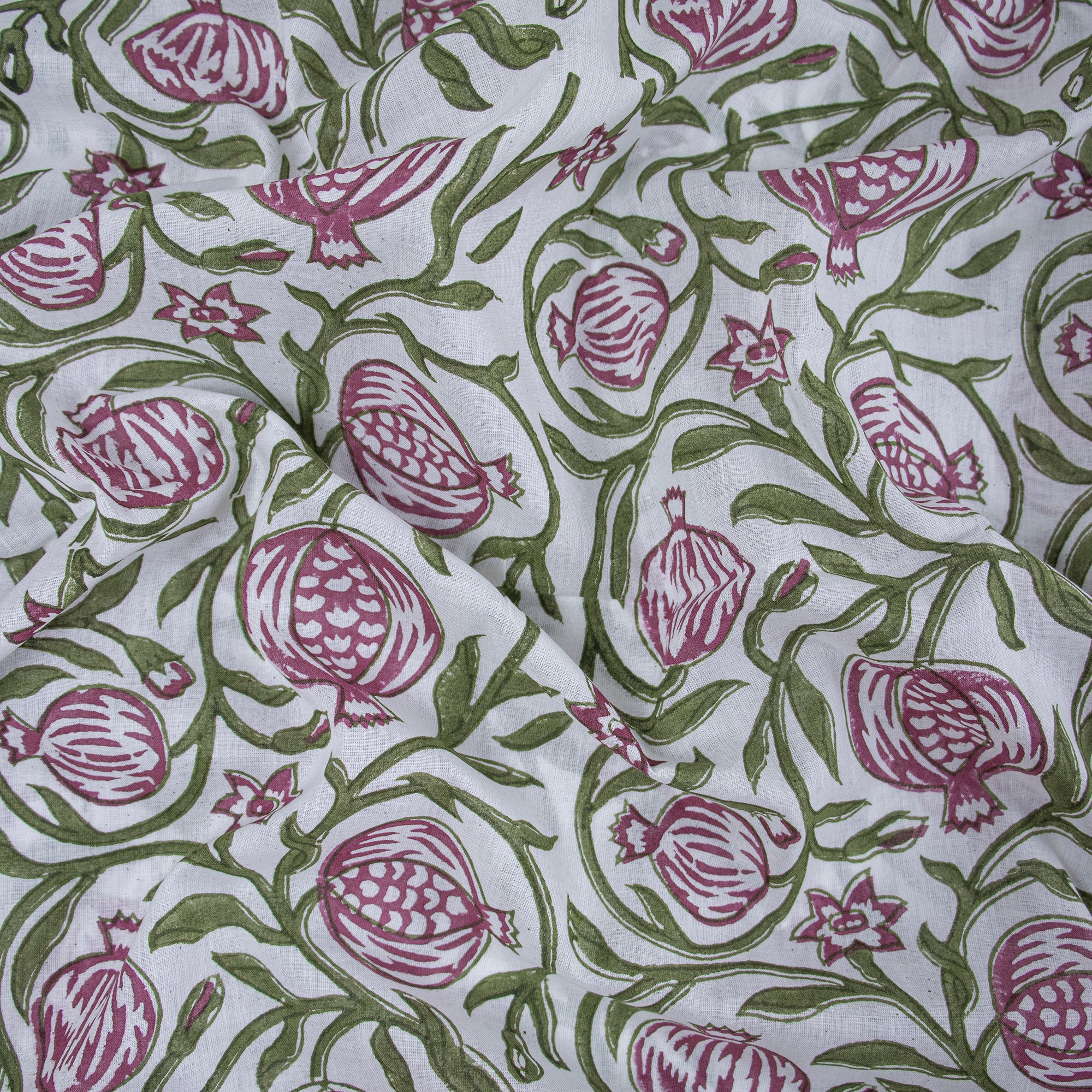 Pink Block Printed Cotton Fabric and Jaipur Cotton Material