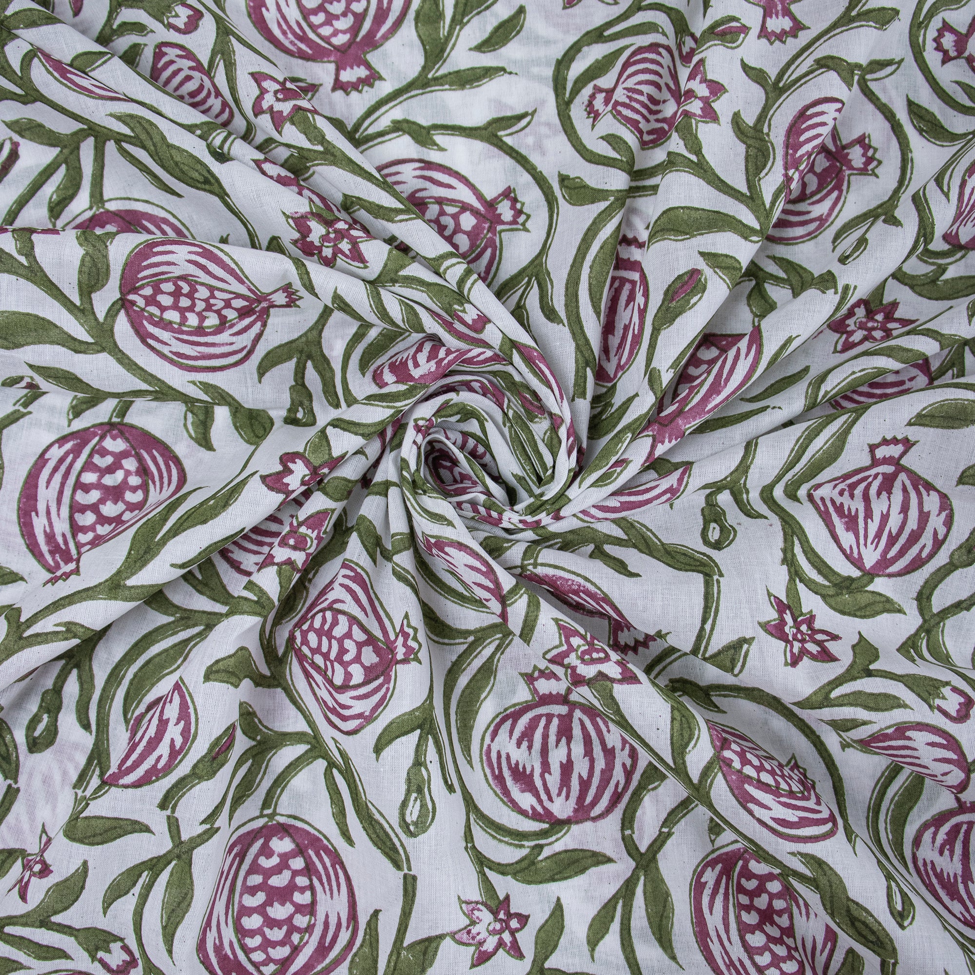 Pink Block Printed Cotton Fabric and Jaipur Cotton Material