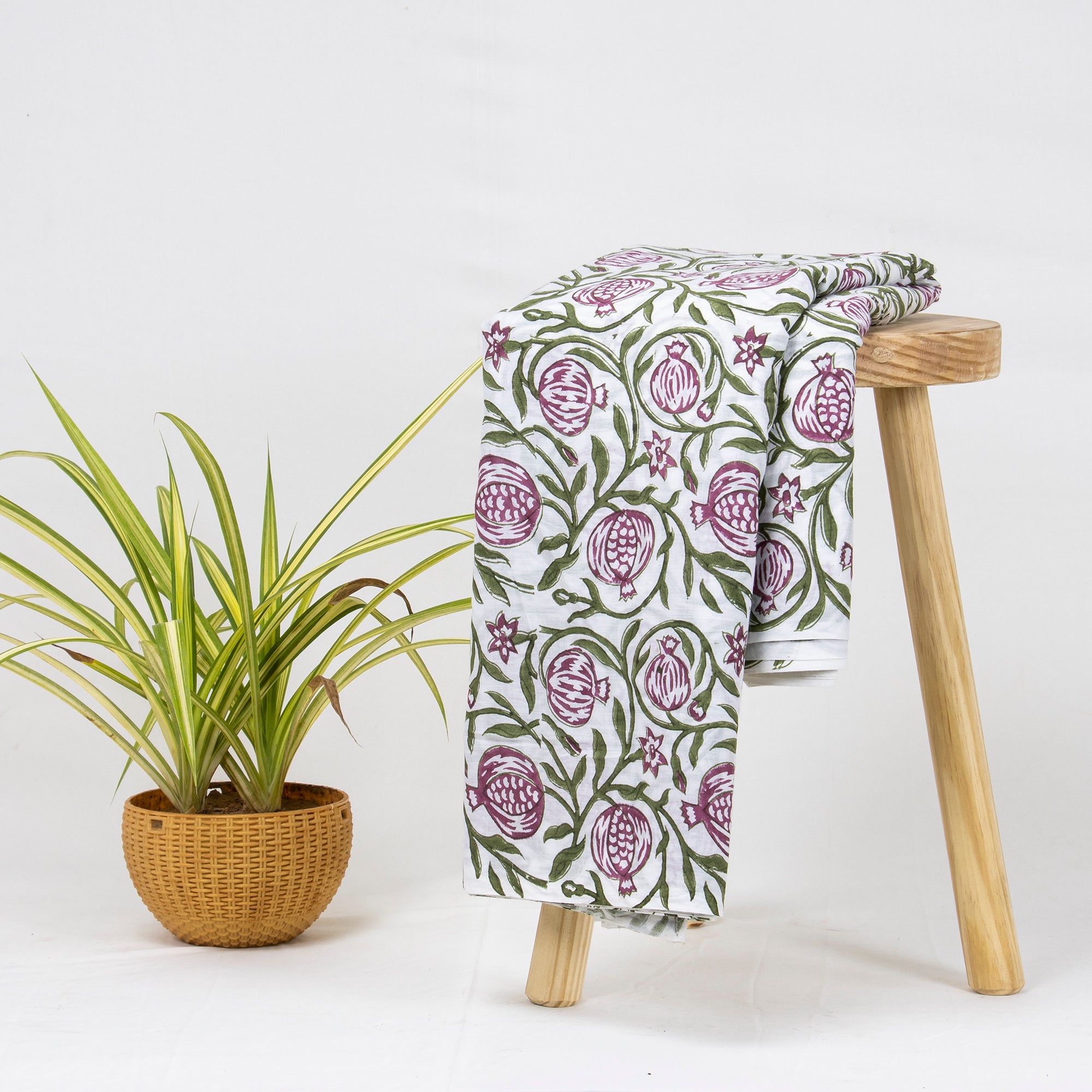 Pink Block Printed Cotton Fabric and Jaipur Cotton Material