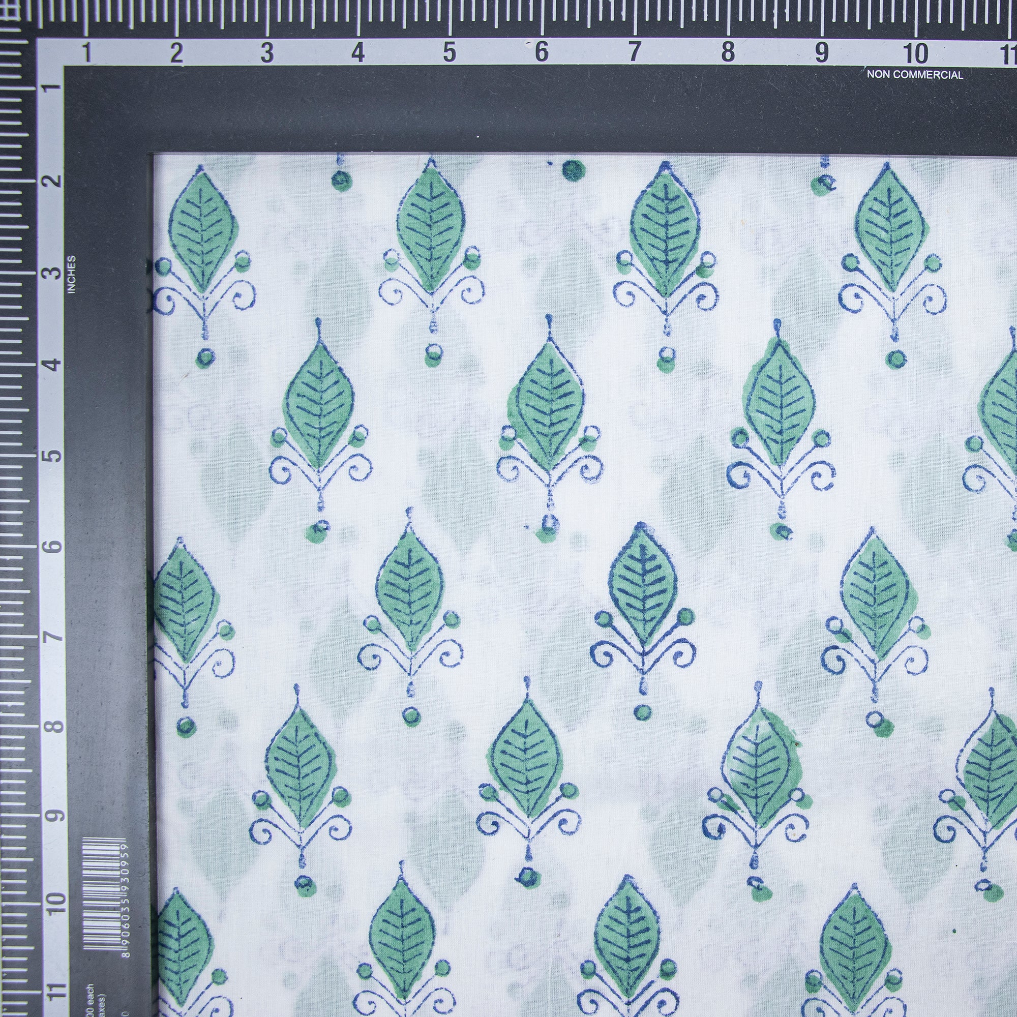 Green Leaf Indian Hand Block Print Soft Cotton Textile Fabric