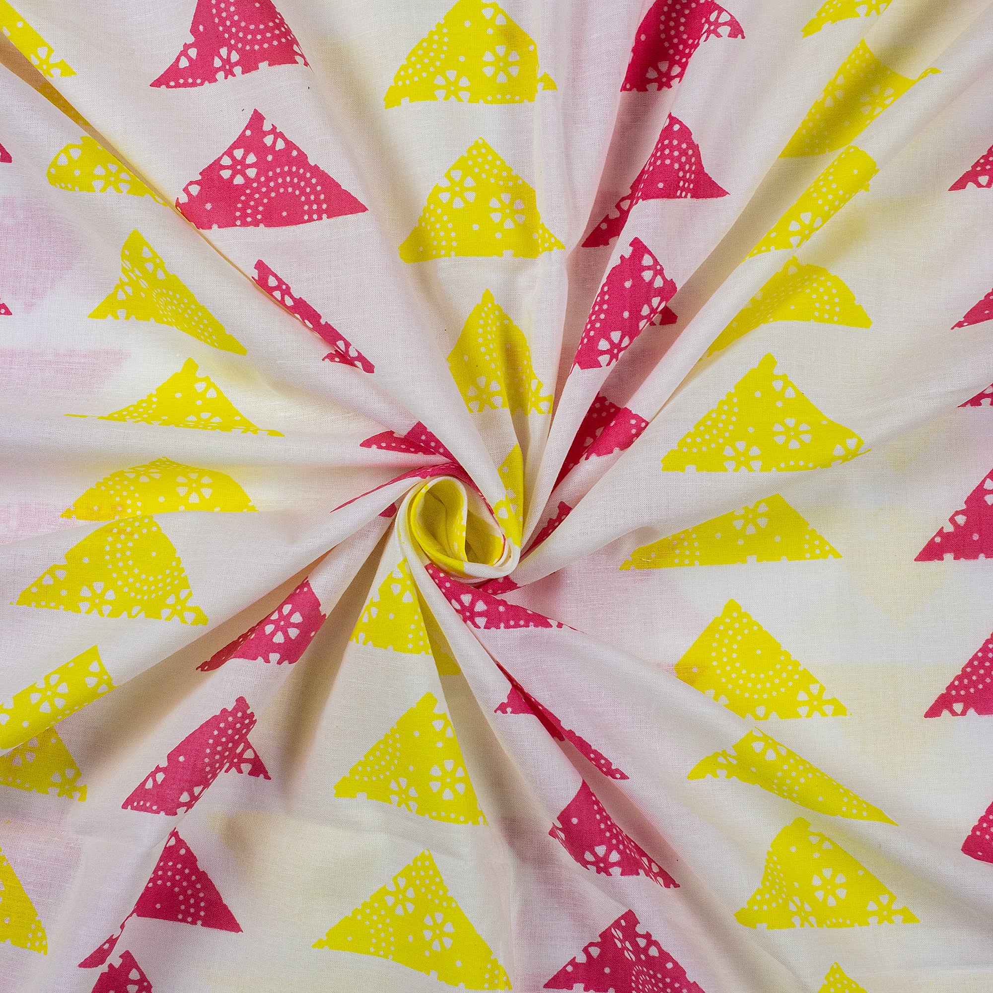 Multicolor Pure Cotton Ikat Print Fabric