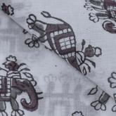 Handmade Elephant Print Pure Cotton Fabric