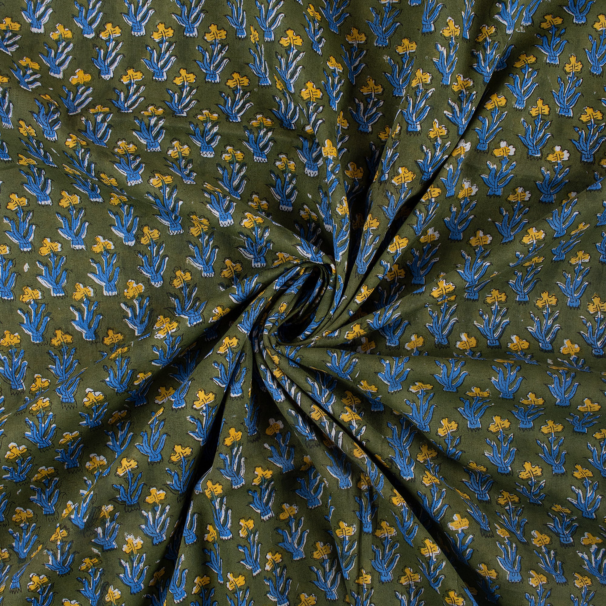 Hand Block Printed Fabric - Multi Floral Dress Making