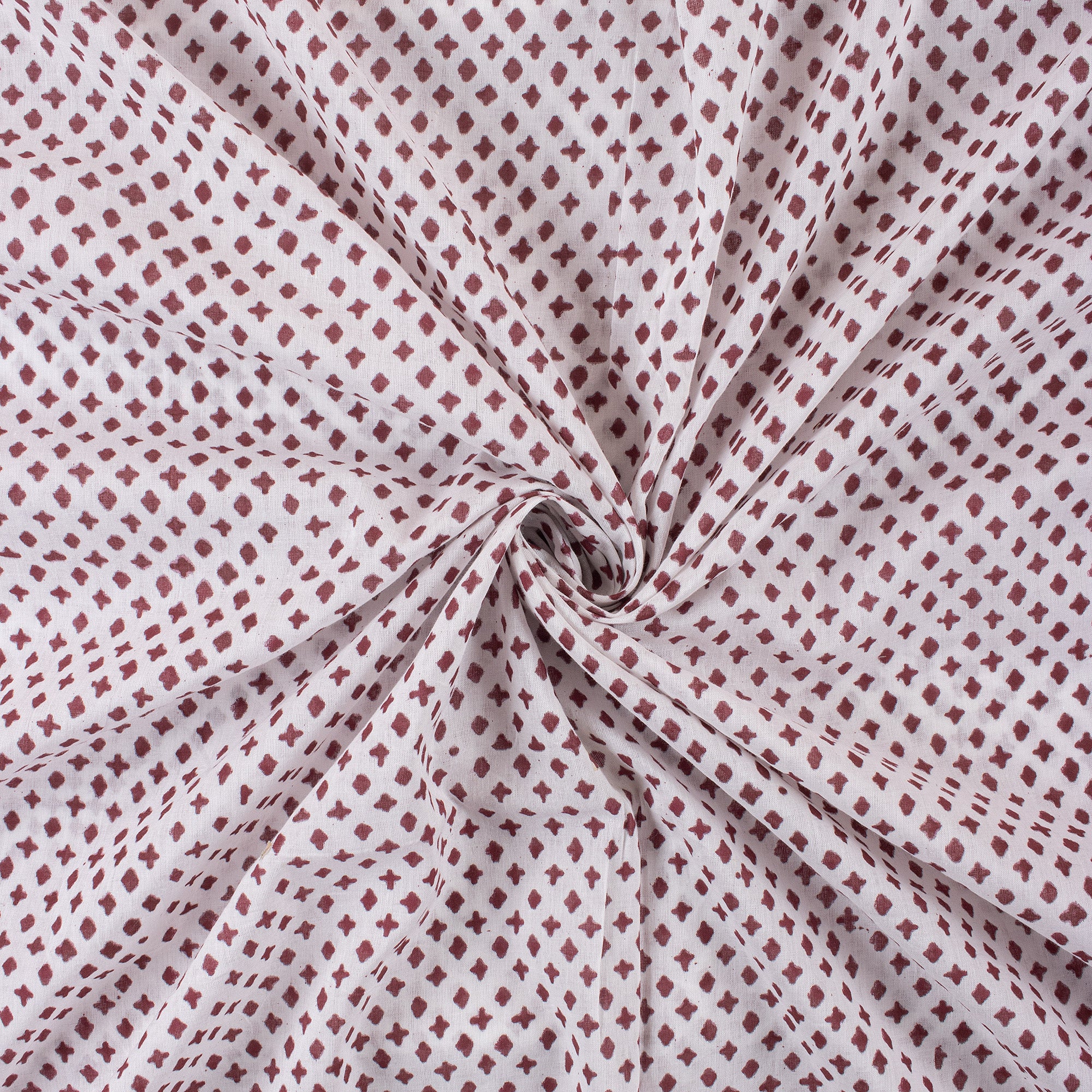 Blue Leaf Hand Block Printed Pure Cotton Fabric Online