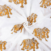 Hand Block Elephant Print Jaipur Cotton Fabric