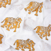 Hand Block Elephant Print Jaipur Cotton Fabric