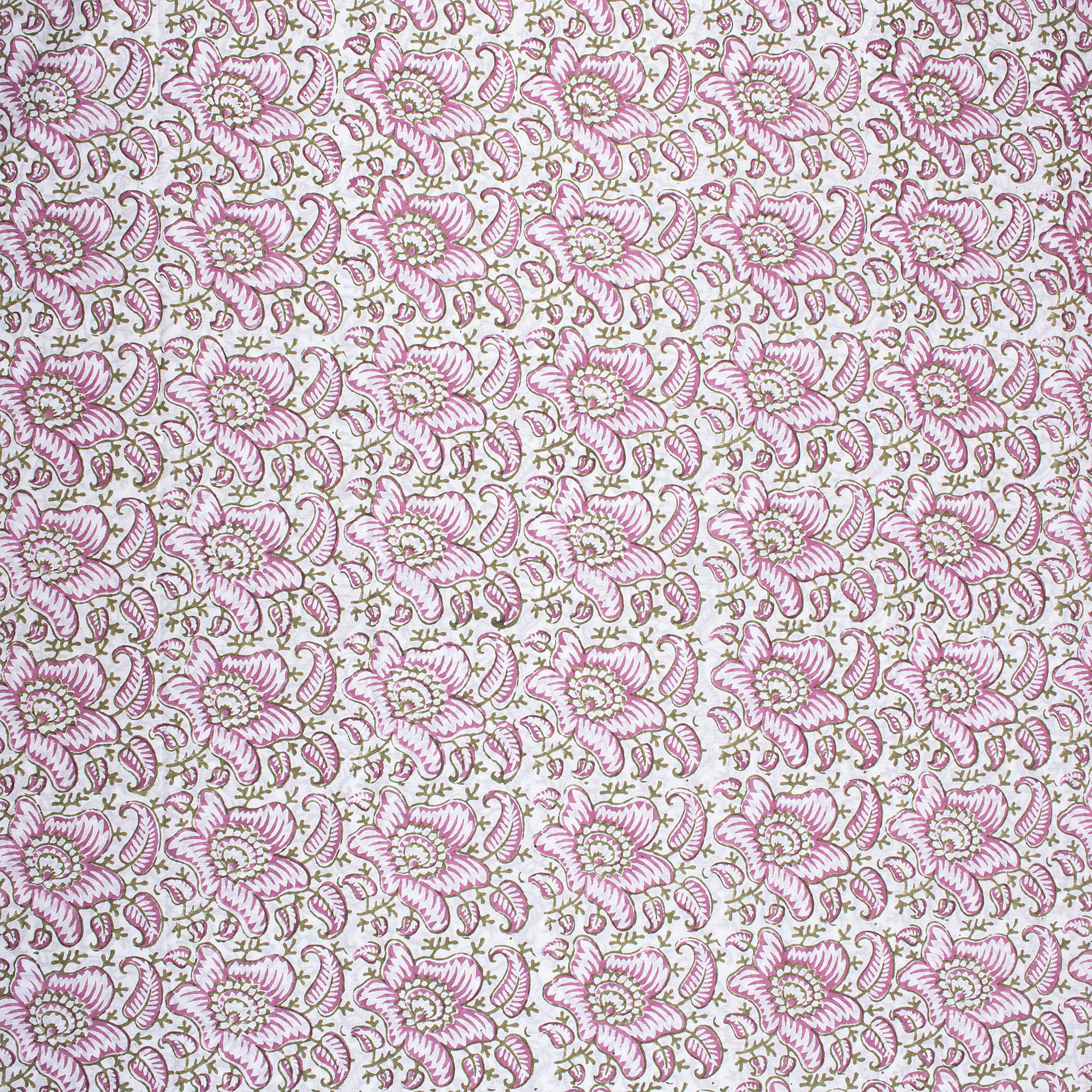 Pink Floral Print Cotton Fabric