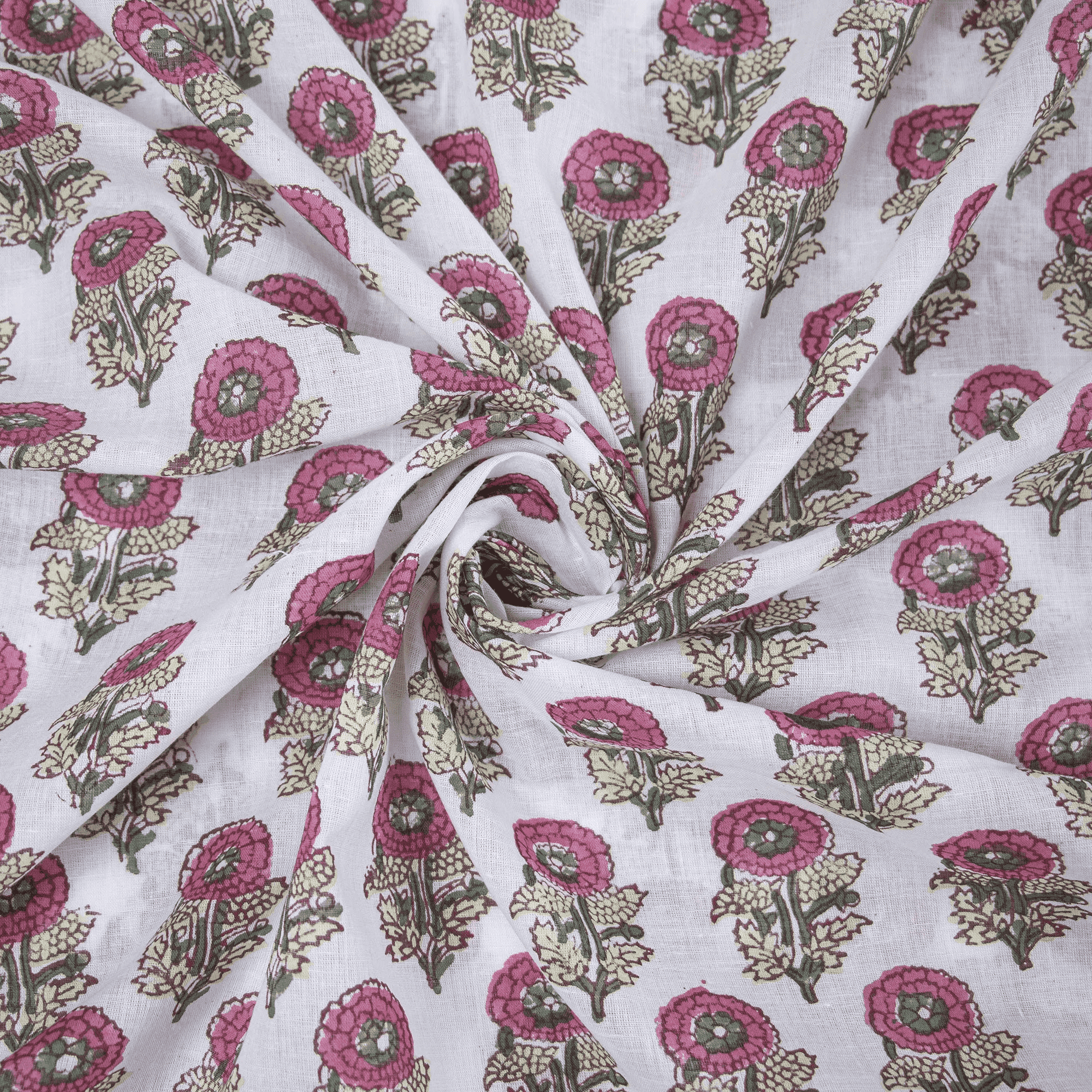 Trendy Sanganeri Block Print Cotton Fabric