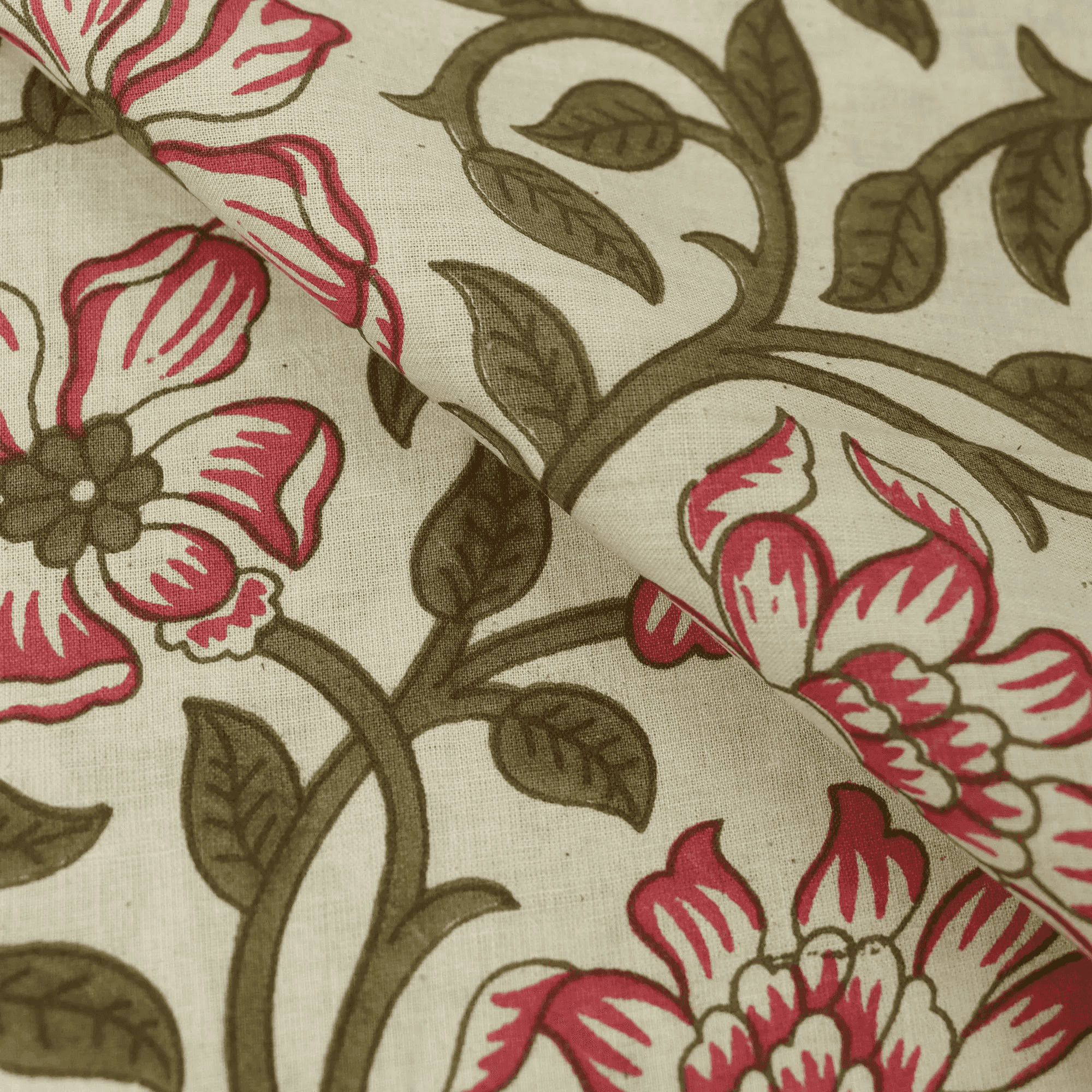 Block Print Fabric Floral Print Cotton Fabric