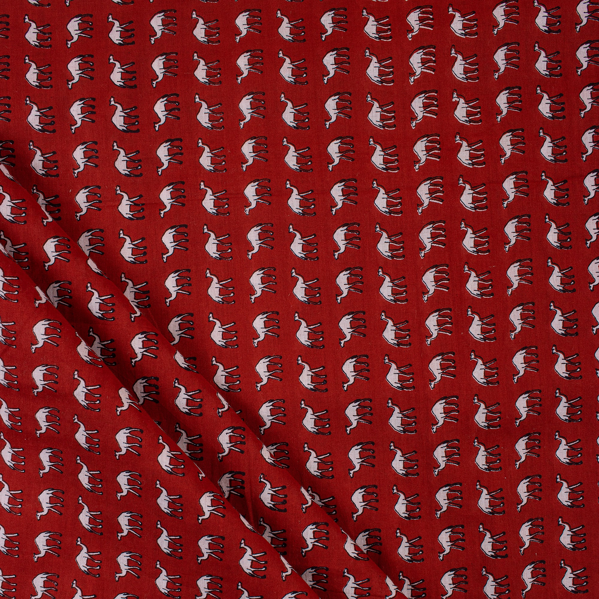 Beautiful Camel Hand Block Printed Fabric Online