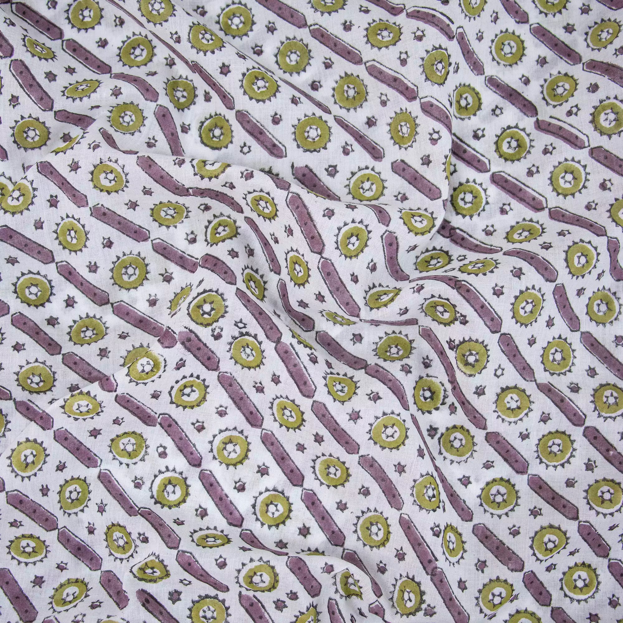 Multicolor Hand Block Printed Pure Cotton Fabric