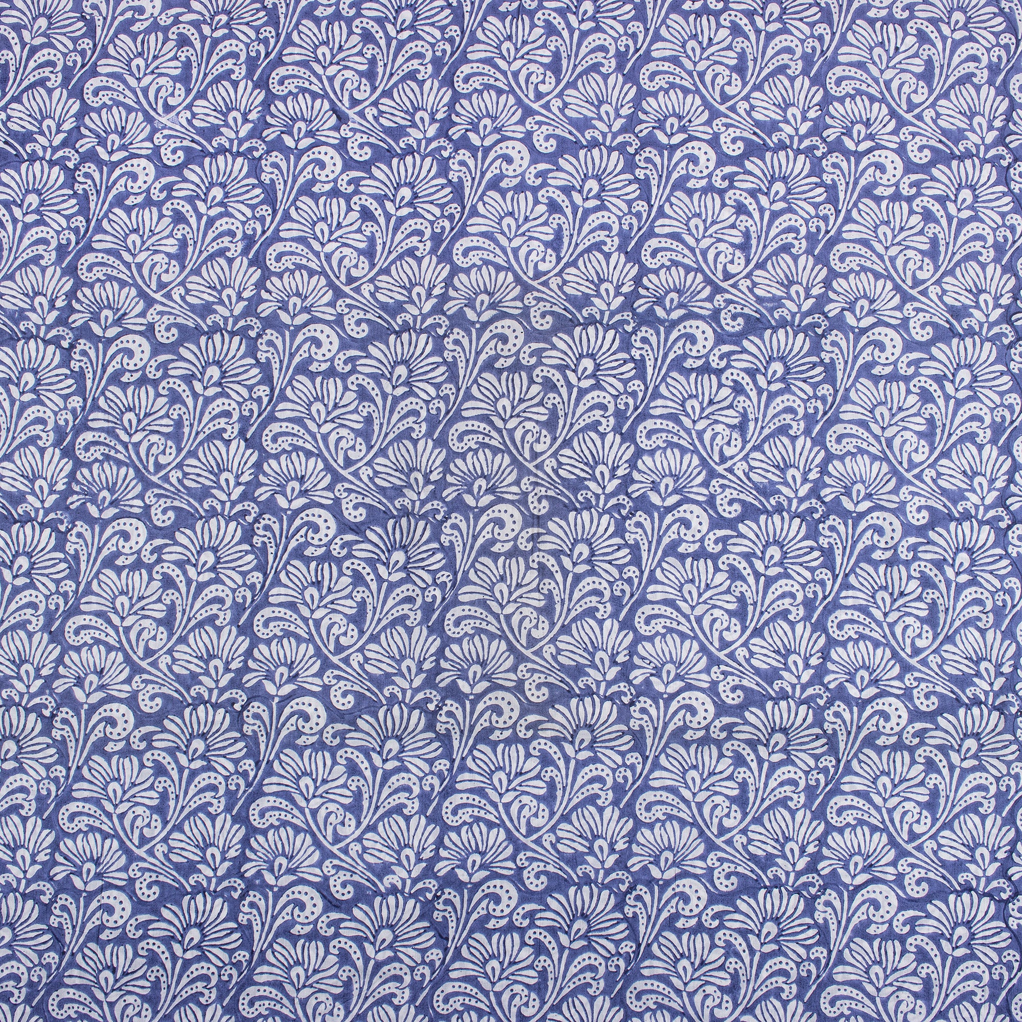 Blue Light Weighted Floral Organic Cotton Fabric for Dress